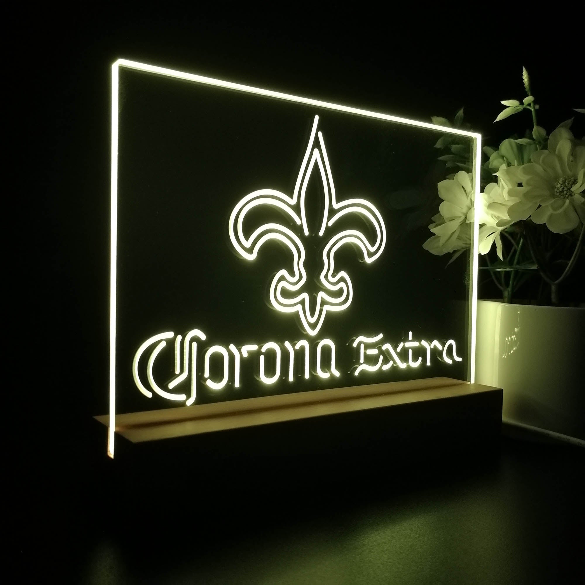 Corona Extra Bar New Orleans Saints Est. 1967 Night Light LED Sign