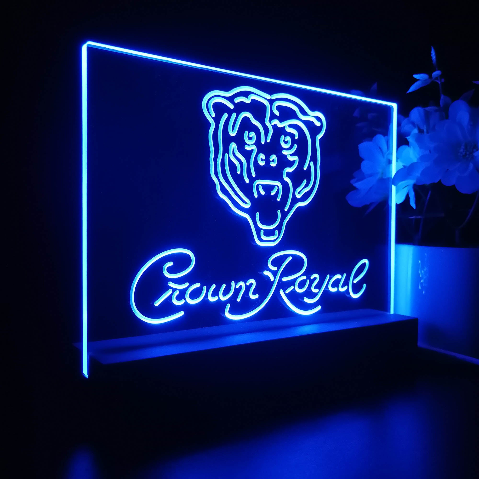 Crown Royal Bar Chicago Bears Est. 1920 Night Light LED Sign