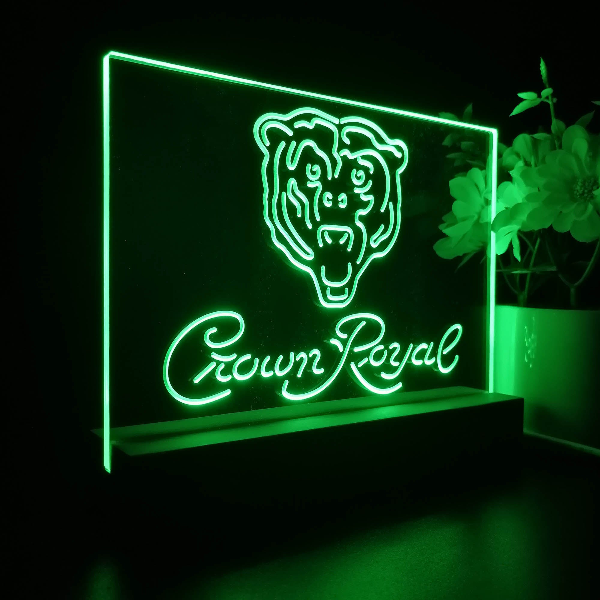 Crown Royal Bar Chicago Bears Est.1920 Sport Team Night Light 3D Illusion Lamp