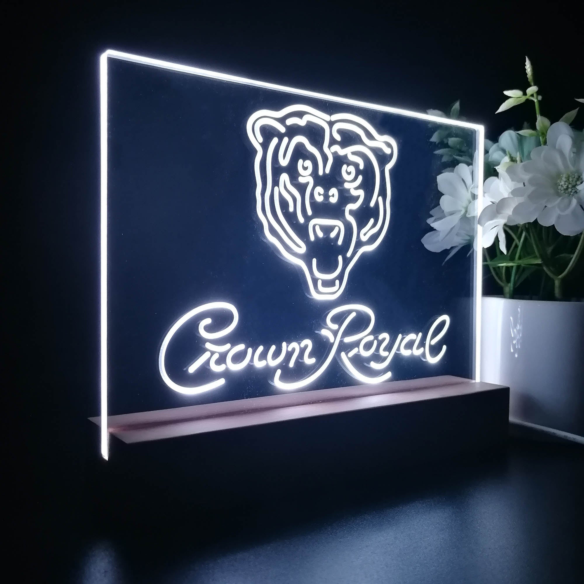 Crown Royal Bar Chicago Bears Est. 1920 Night Light LED Sign
