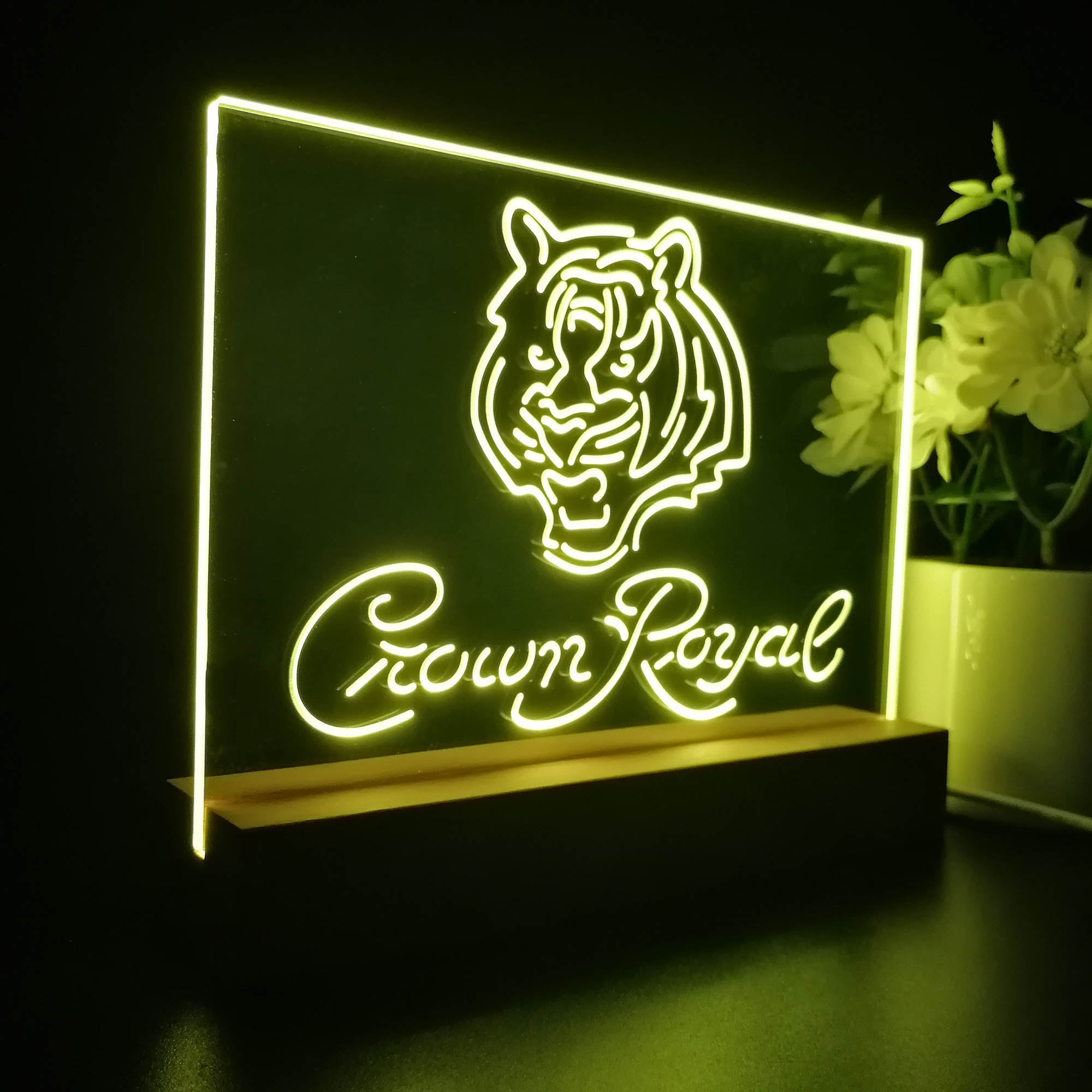 Crown Royal Bar Cincinnati Bengals Est.1968 Sport Team Night Light 3D Illusion Lamp