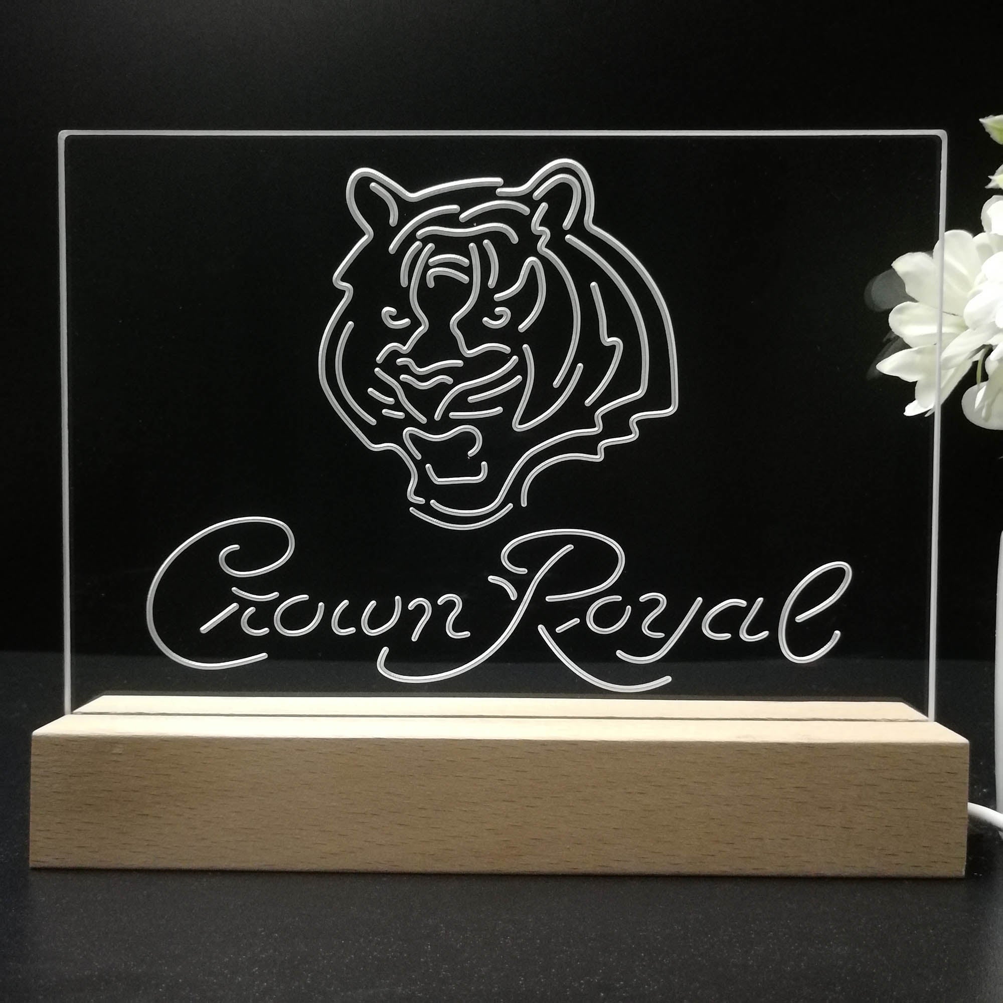 Crown Royal Bar Cincinnati Bengals Est.1968 Sport Team Night Light 3D Illusion Lamp