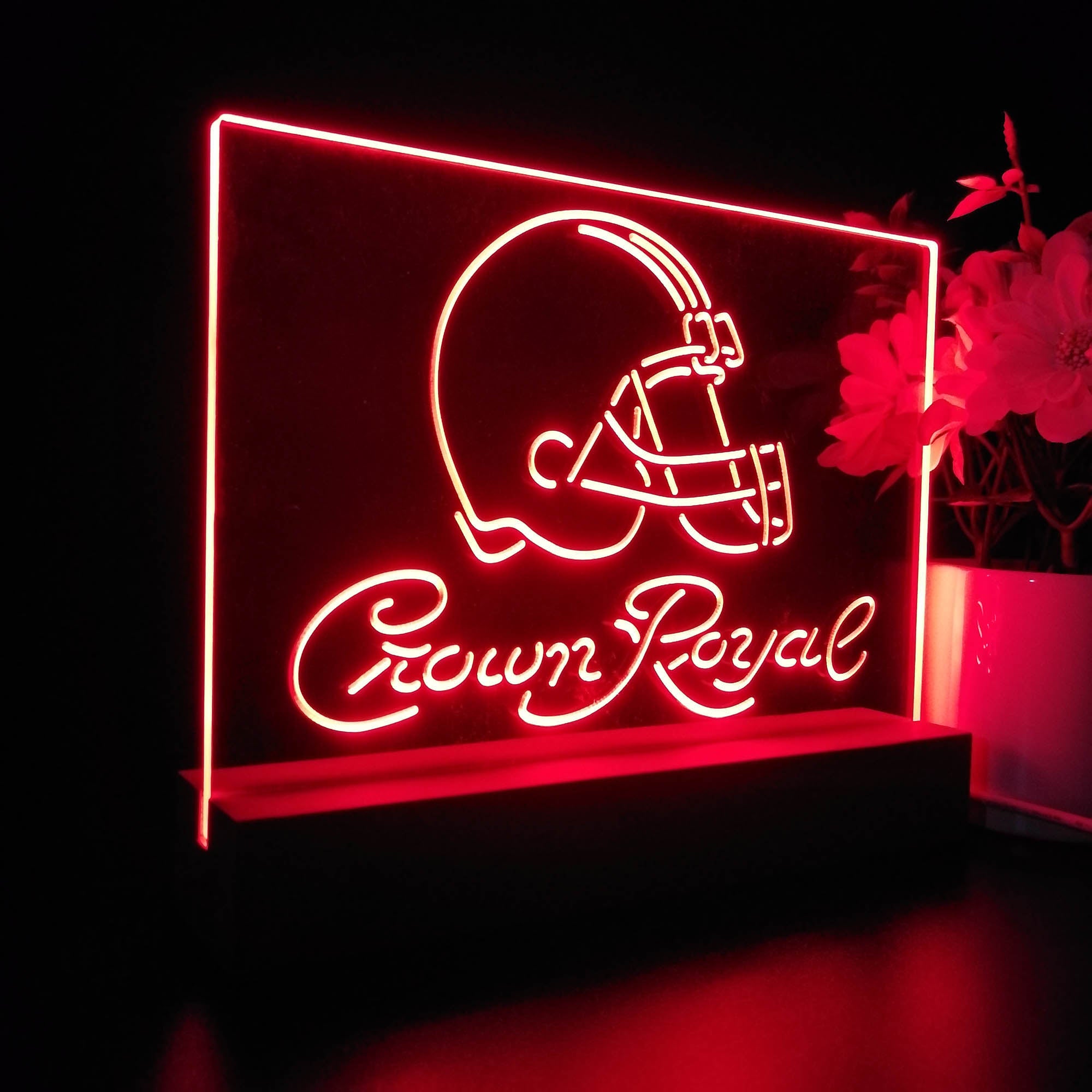 Crown Royal Bar Cleveland Browns Est. 1946 Night Light LED Sign