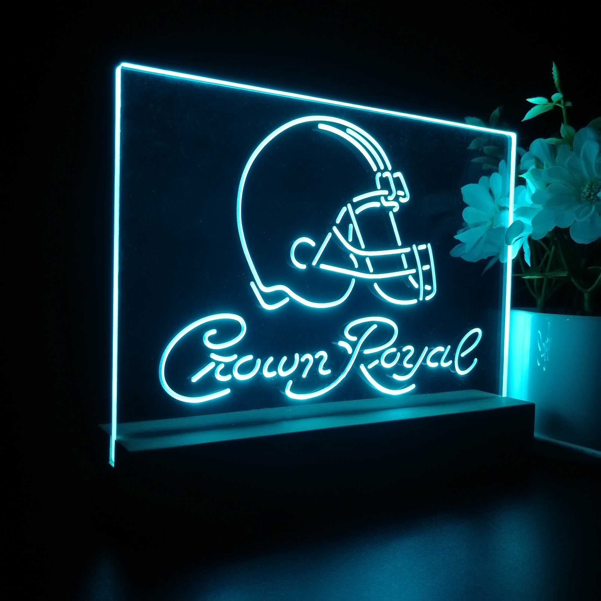 Crown Royal Bar Cleveland Browns Est. 1946 Night Light LED Sign