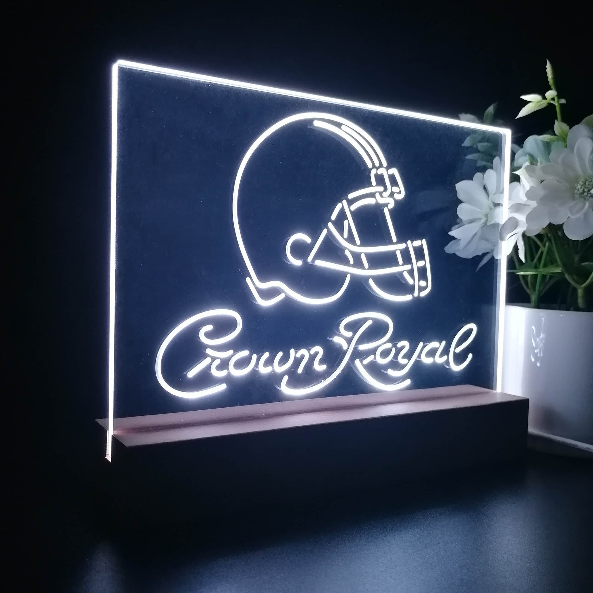 Crown Royal Bar Cleveland Browns Est. 1946 Night Light LED Sign