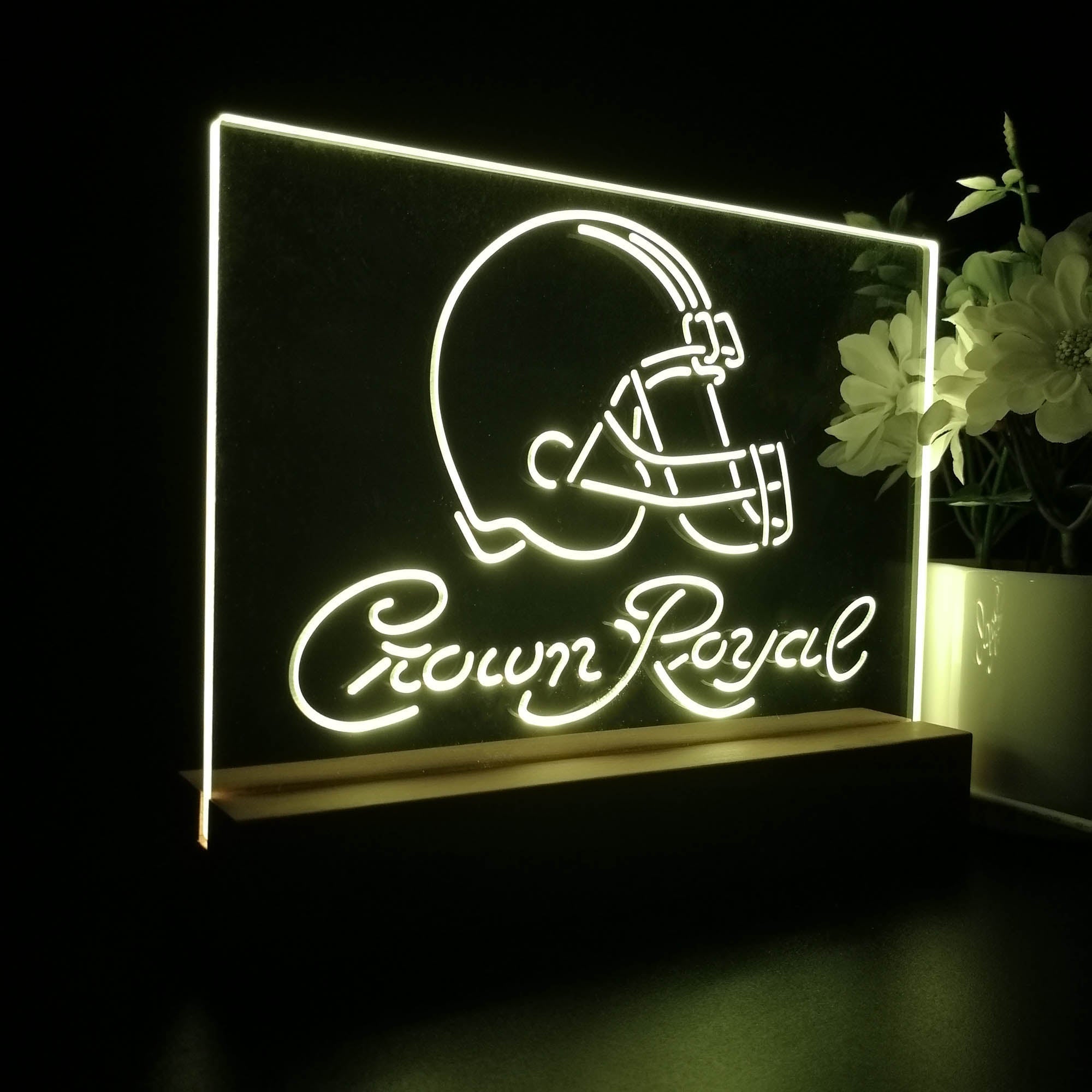 Crown Royal Bar Cleveland Browns Est. 1946 Night Light LED Sign