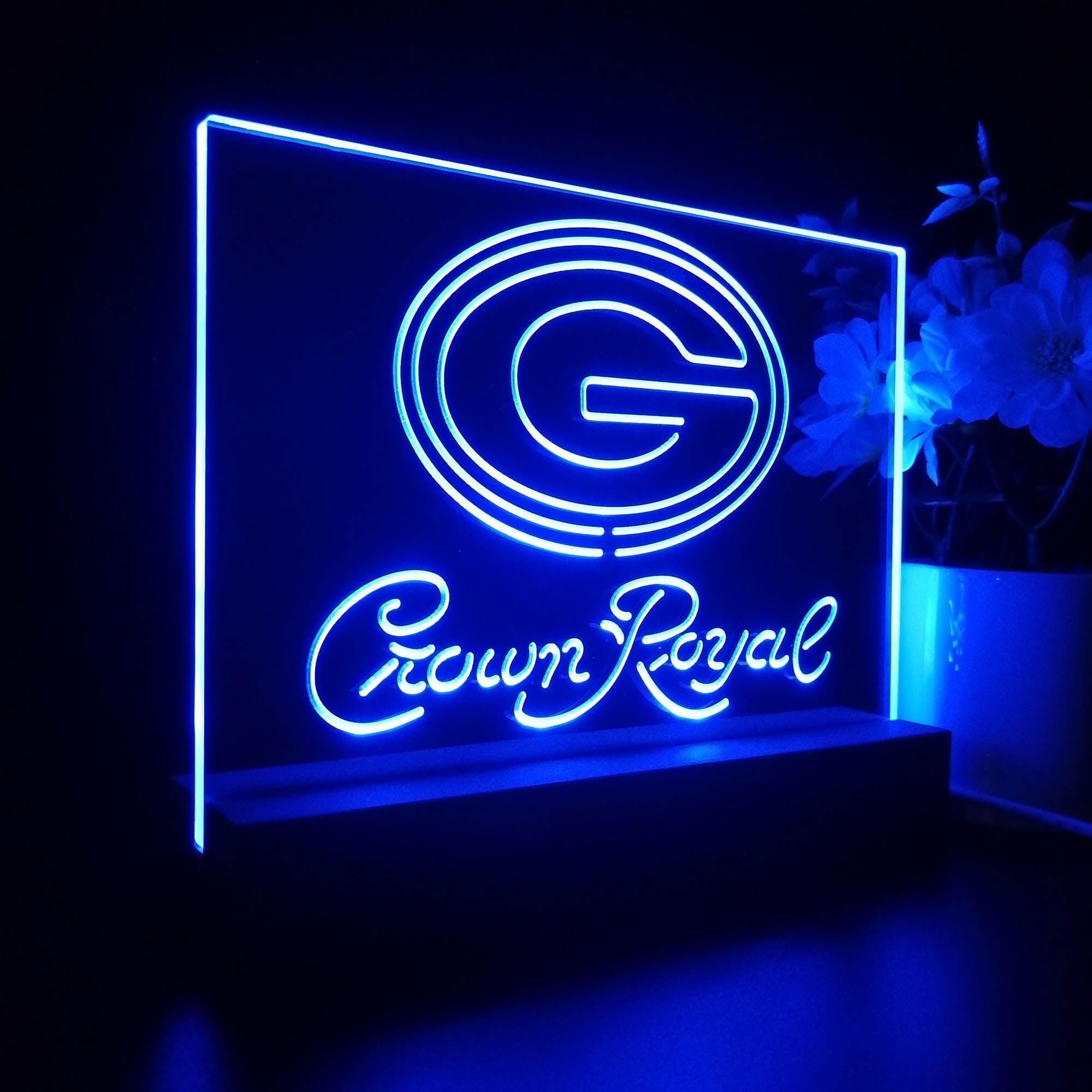 Crown Royal Bar Green Bay Packers Est. 1919 Night Light LED Sign