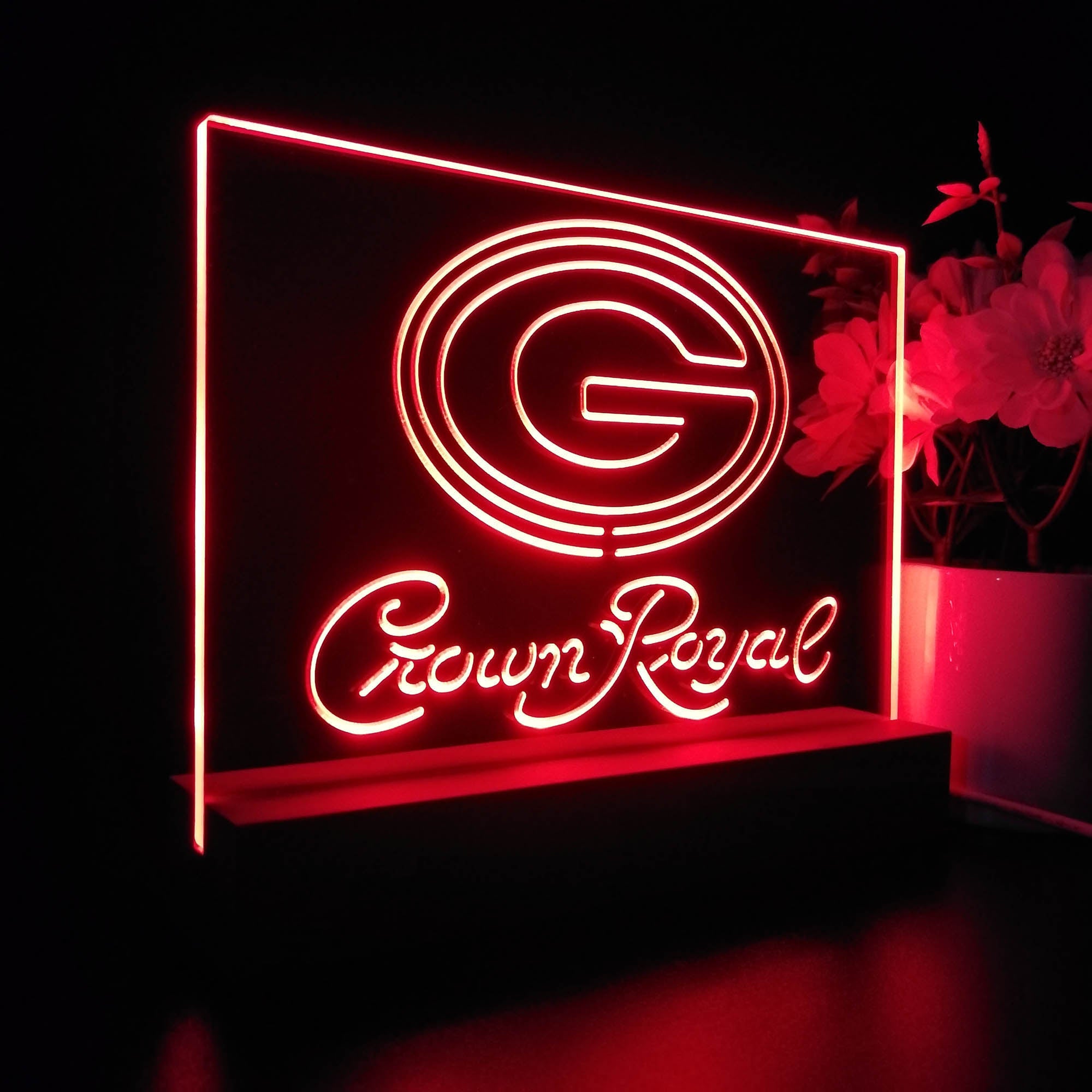 Crown Royal Bar Green Bay Packers Est. 1919 Night Light LED Sign