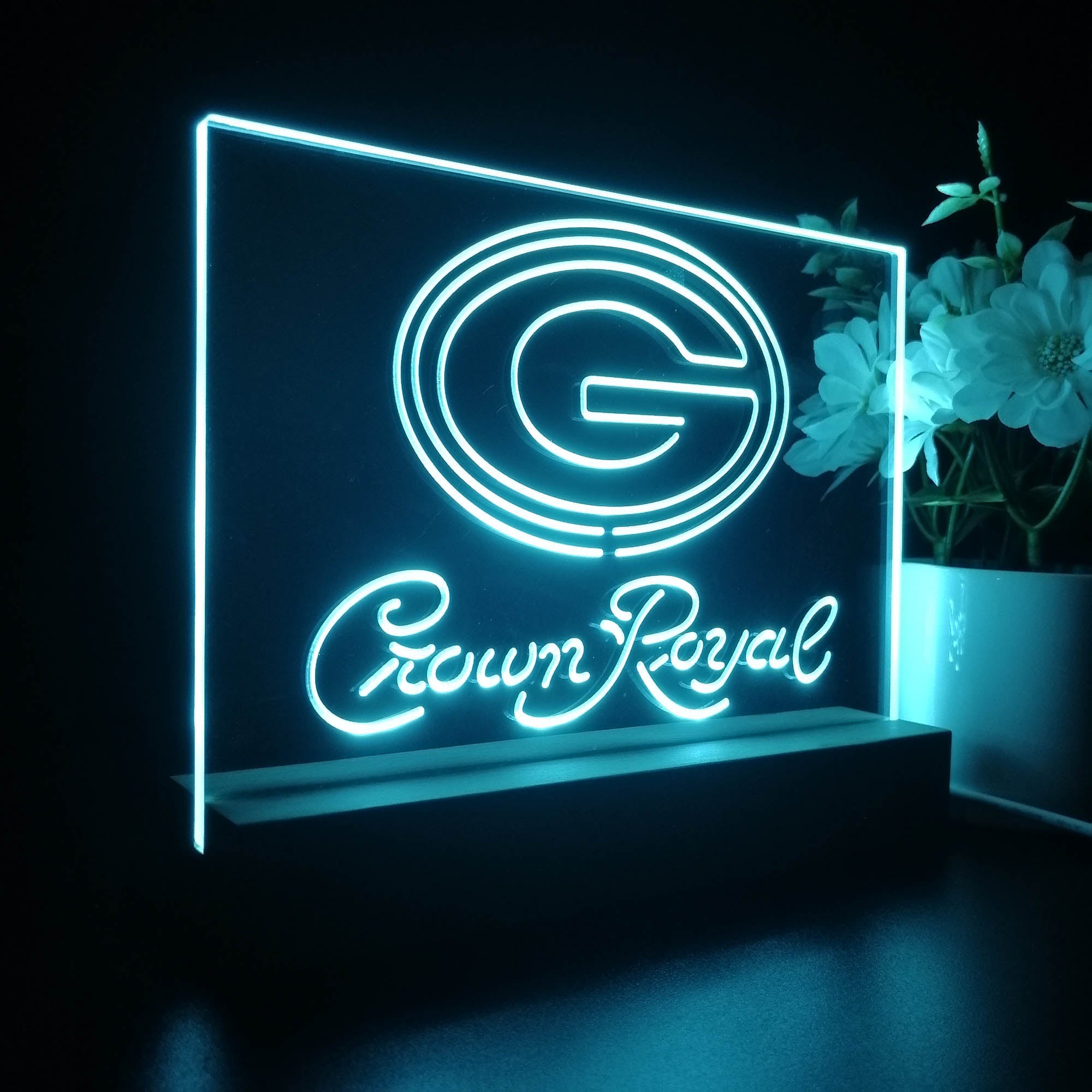 Crown Royal Bar Green Bay Packers Est. 1919 Night Light LED Sign