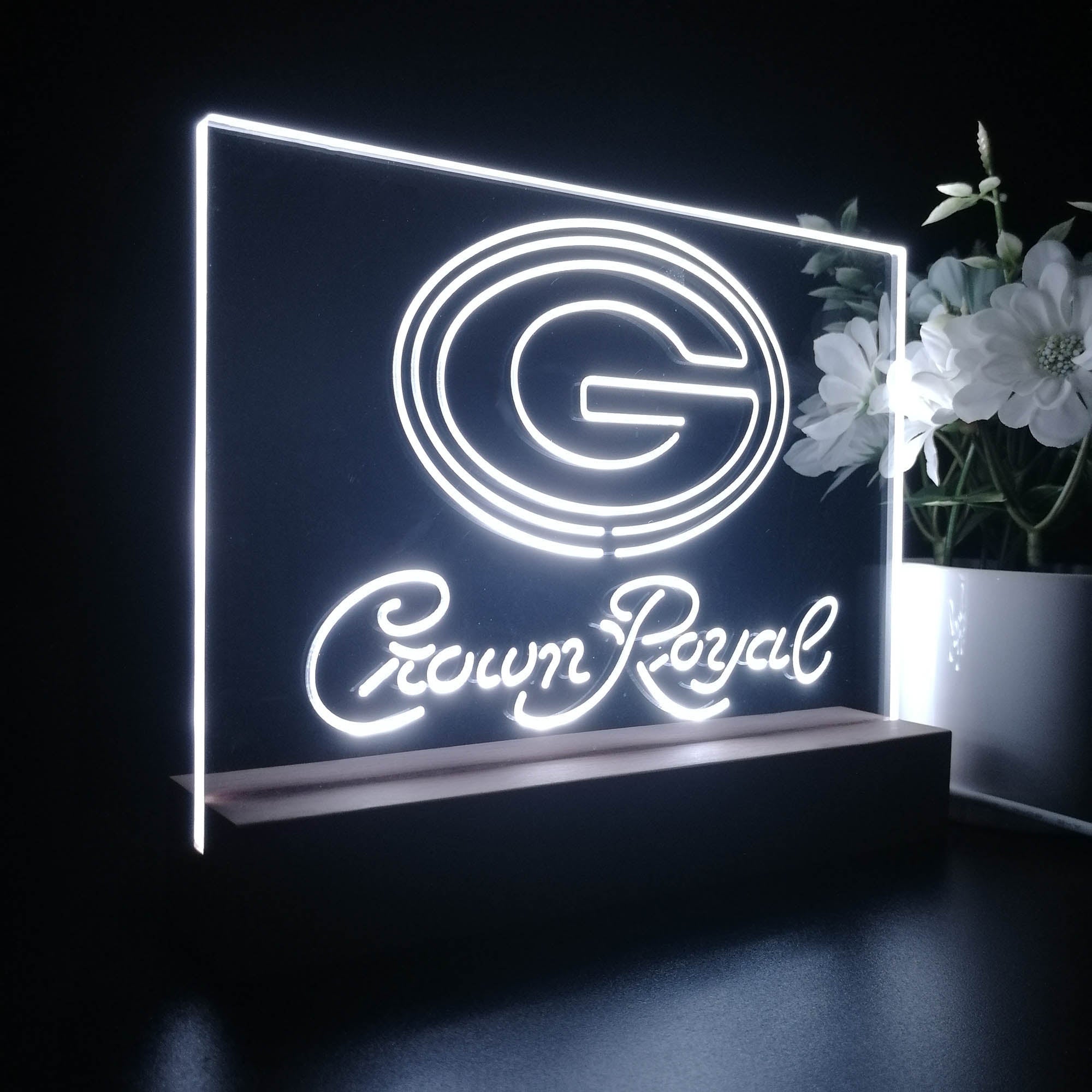 Crown Royal Bar Green Bay Packers Est. 1919 Night Light LED Sign