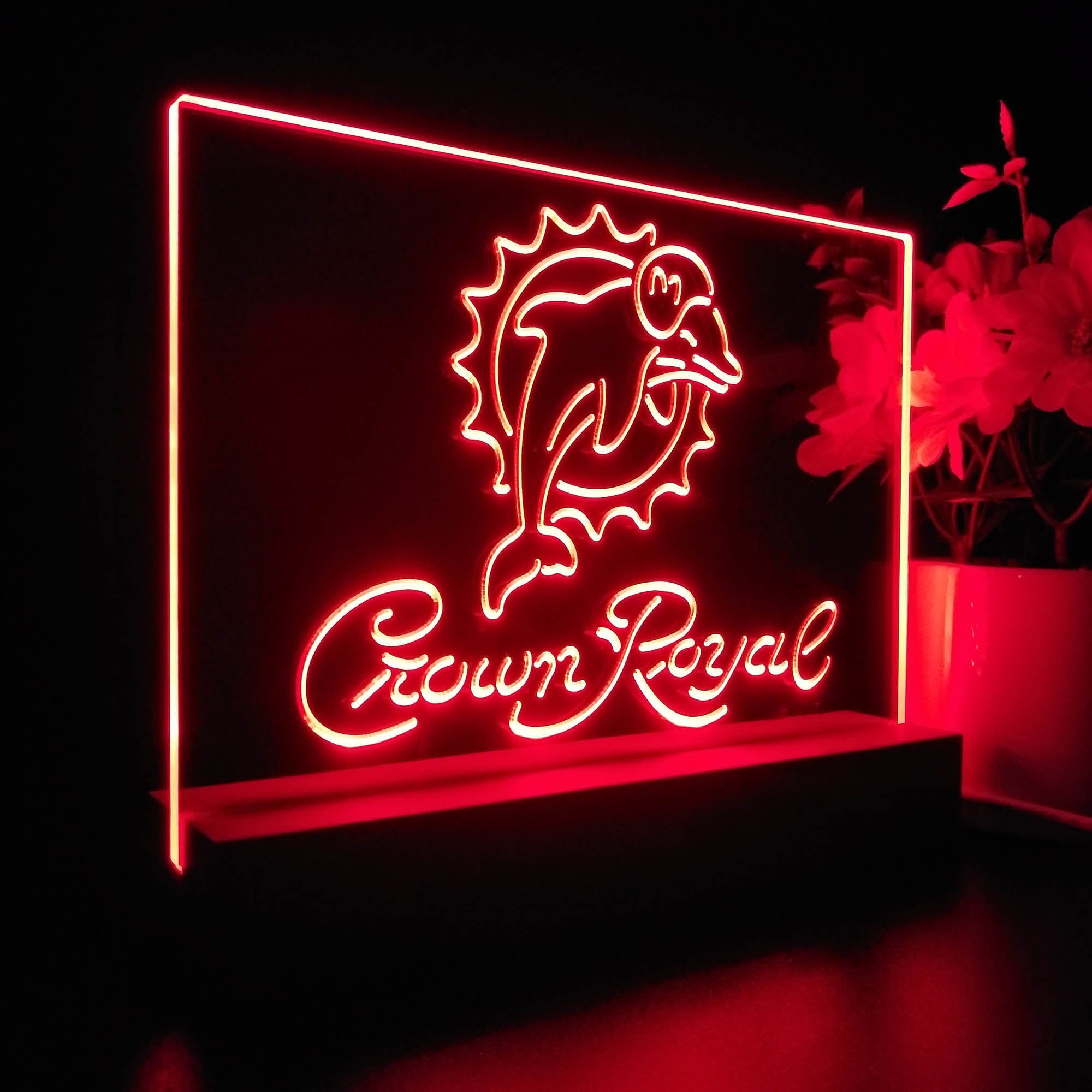 Crown Royal Bar Miami Dolphins Est. 1966 Night Light LED Sign