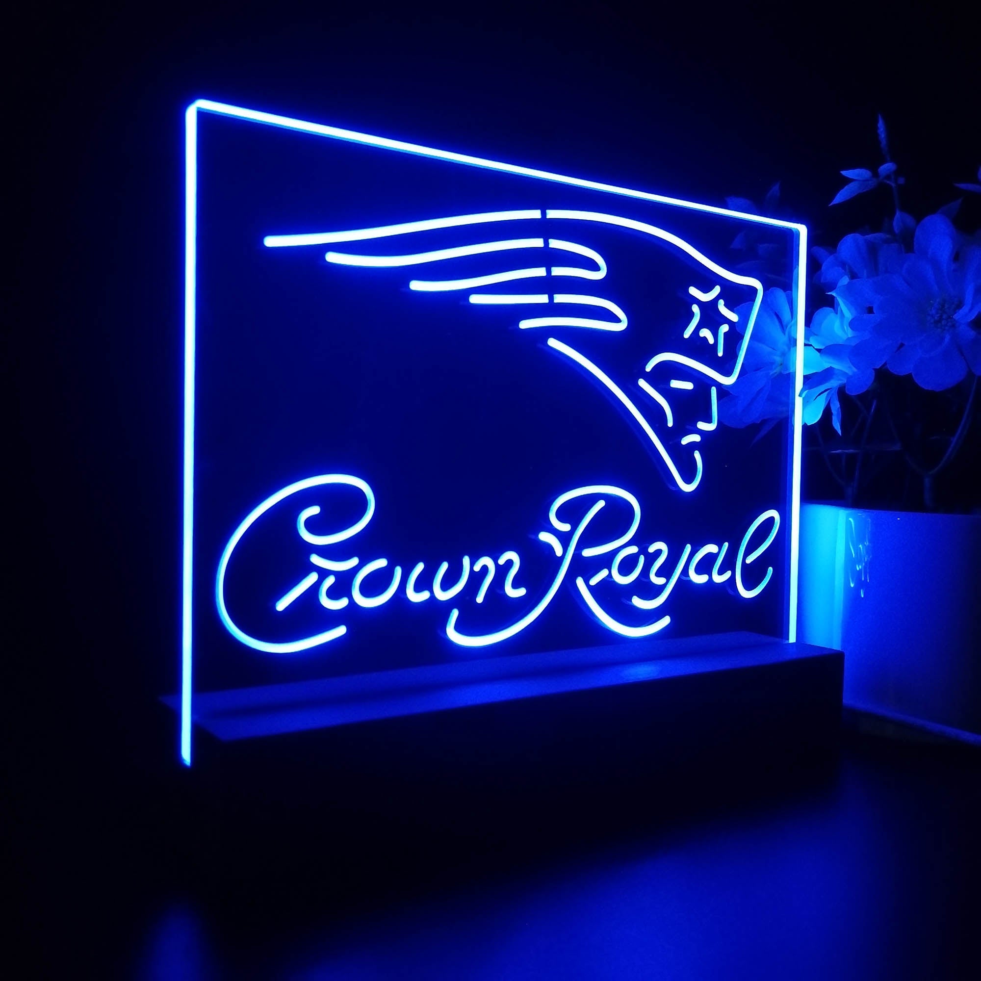 Crown Royal Bar New England Patriots Est. 1960 Night Light LED Sign