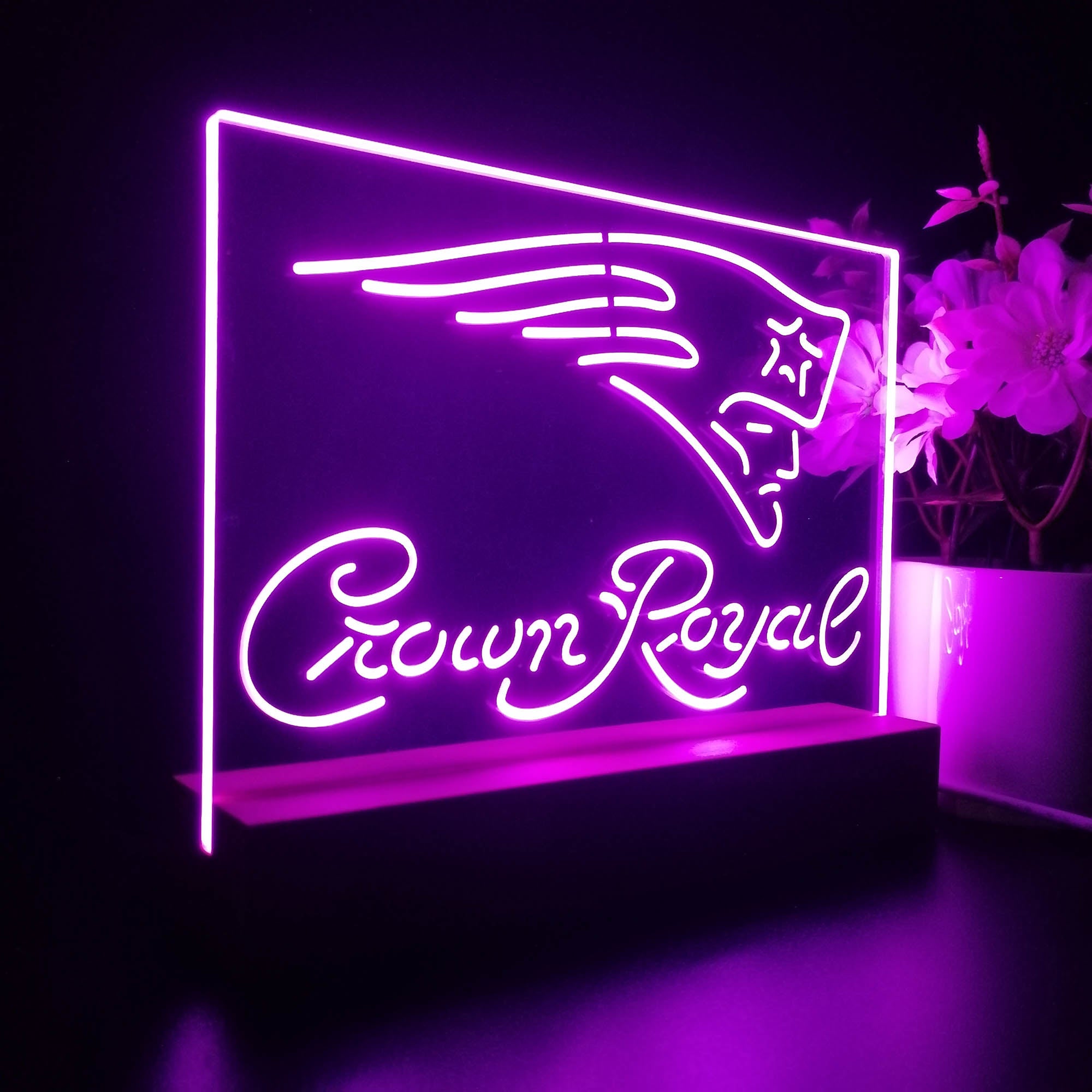 Crown Royal Bar New England Patriots Est. 1960 Night Light LED Sign