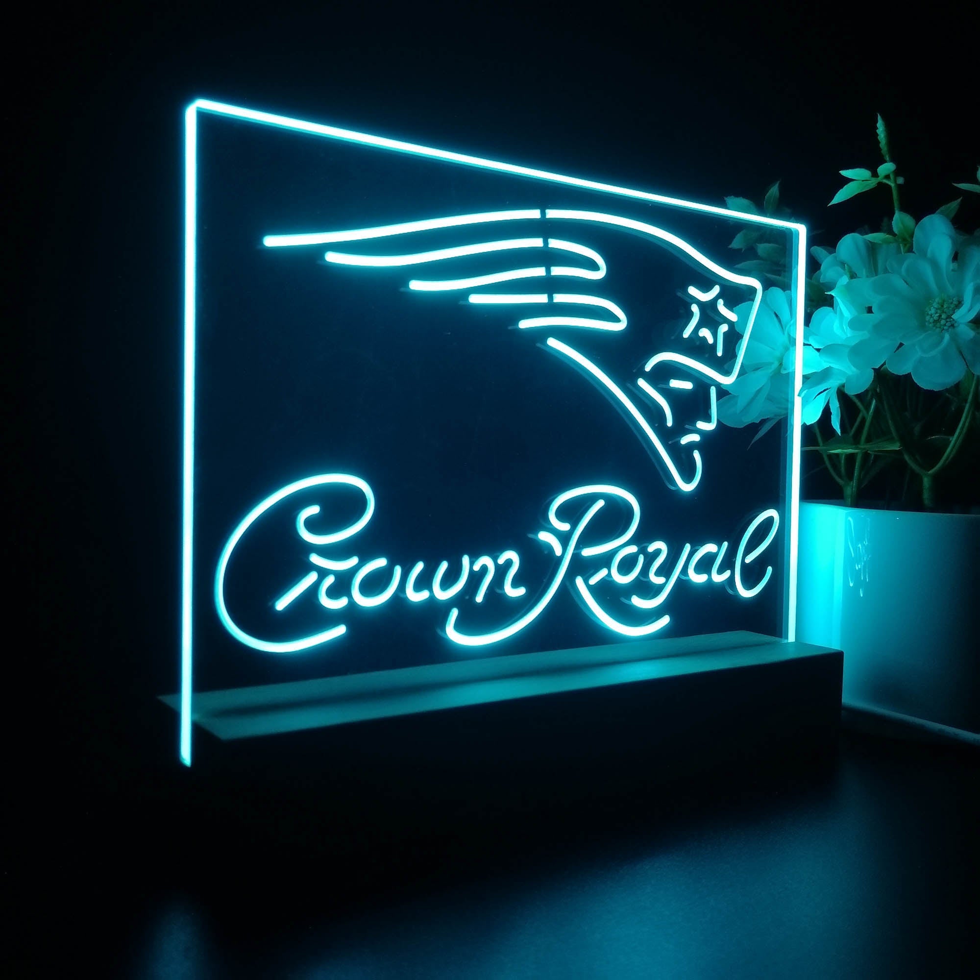 Crown Royal Bar New England Patriots Est.1960 Sport Team Night Light 3D Illusion Lamp