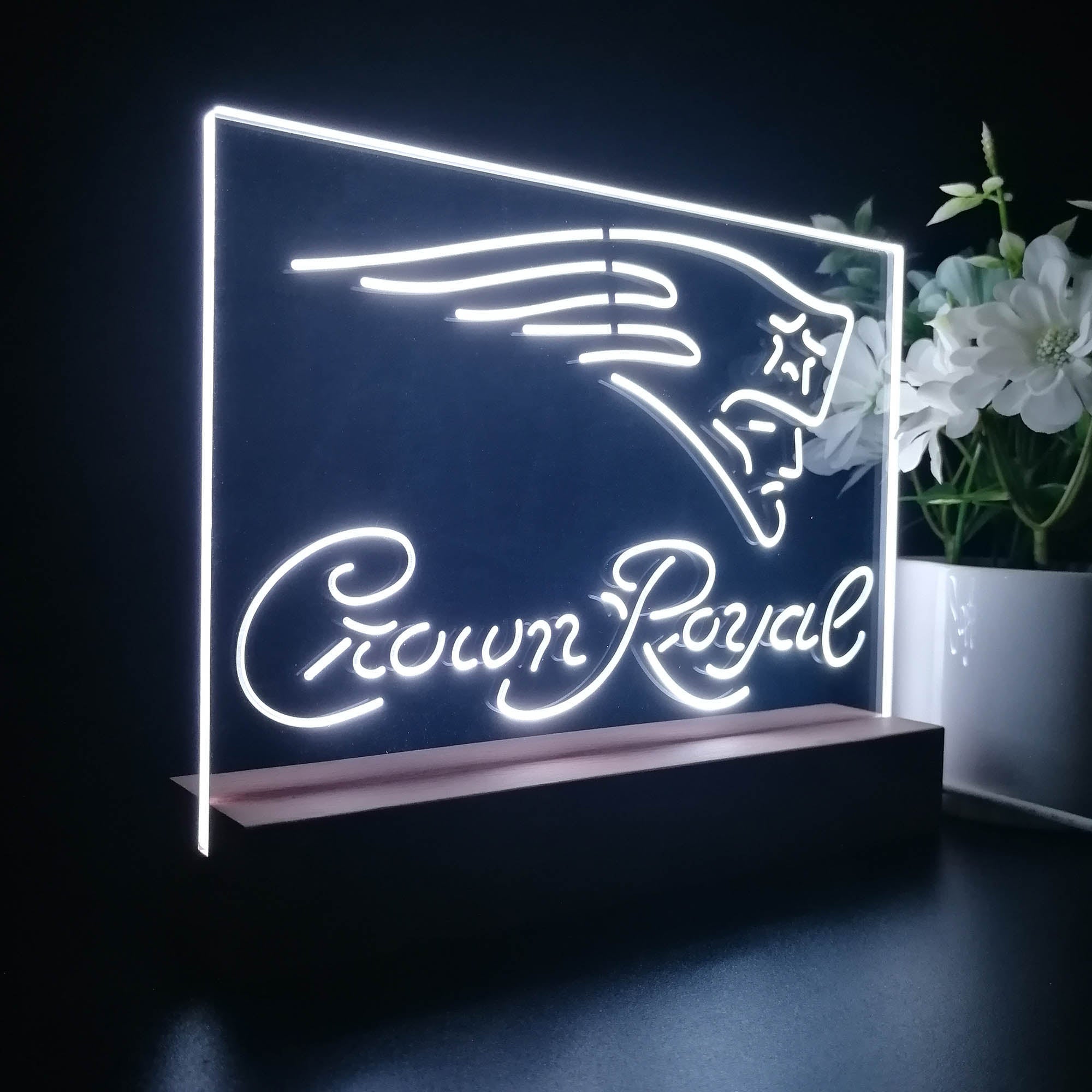 Crown Royal Bar New England Patriots Est. 1960 Night Light LED Sign