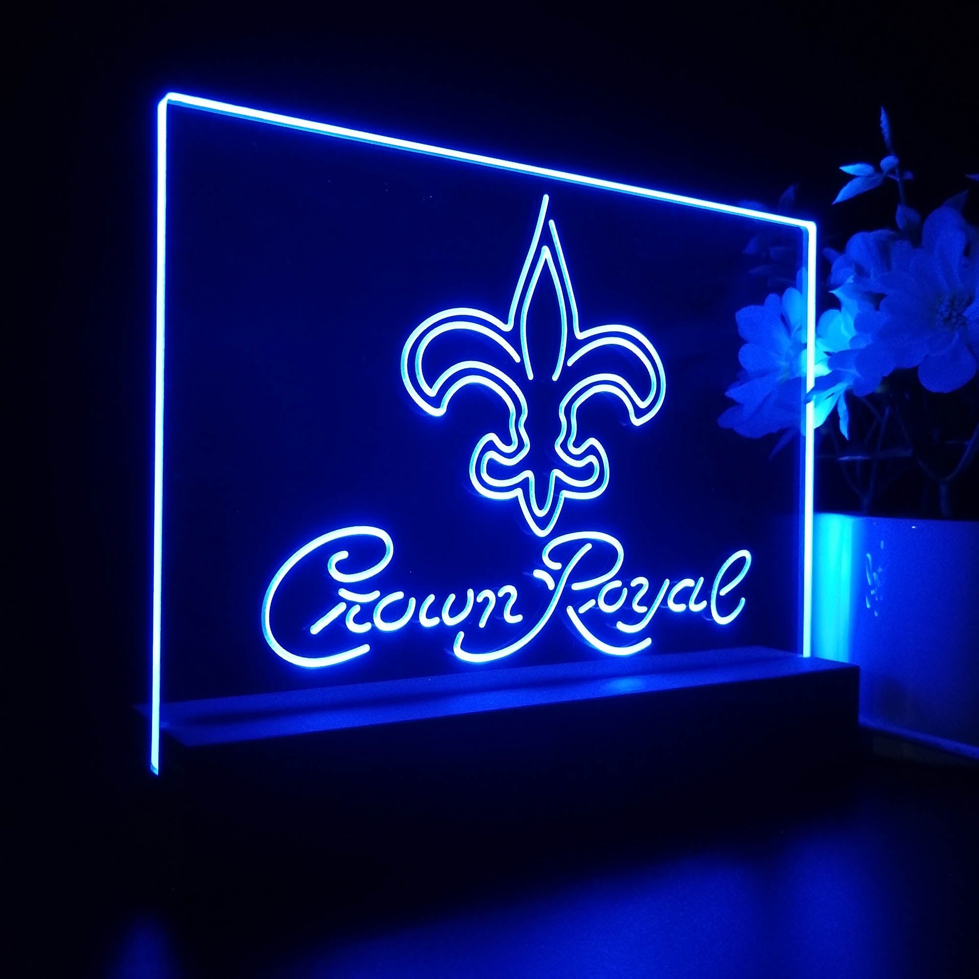 Crown Royal Bar New Orleans Saints Est. 1967 Night Light LED Sign