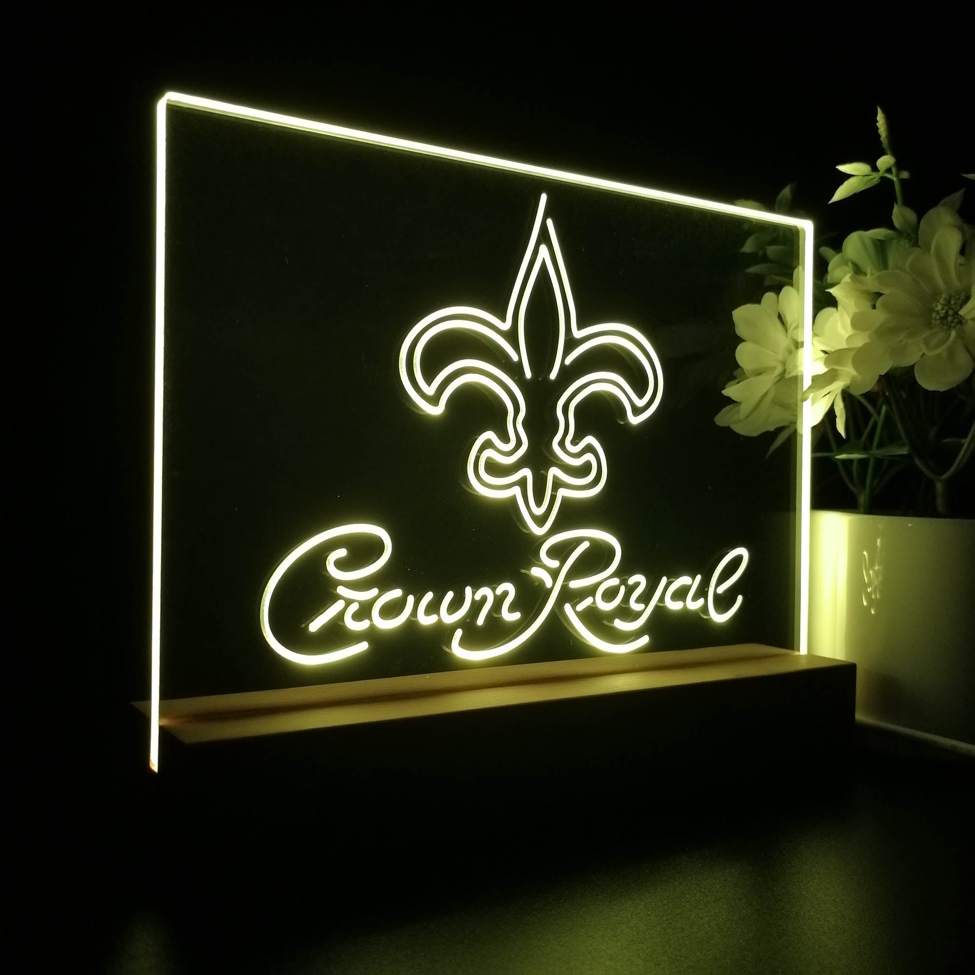 Crown Royal Bar New Orleans Saints Est. 1967 Night Light LED Sign