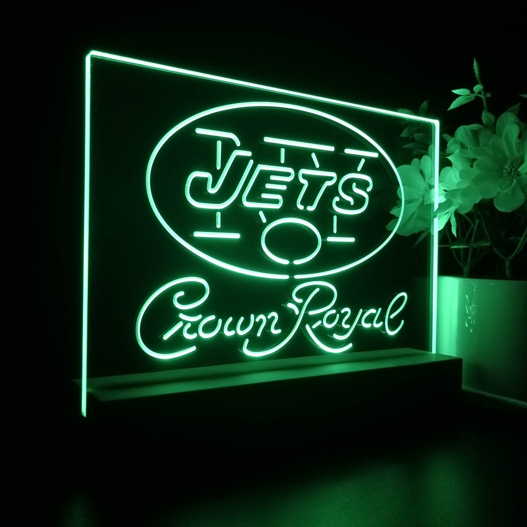 Crown Royal Bar New York Jets Est.1960 Sport Team Night Light 3D Illusion Lamp