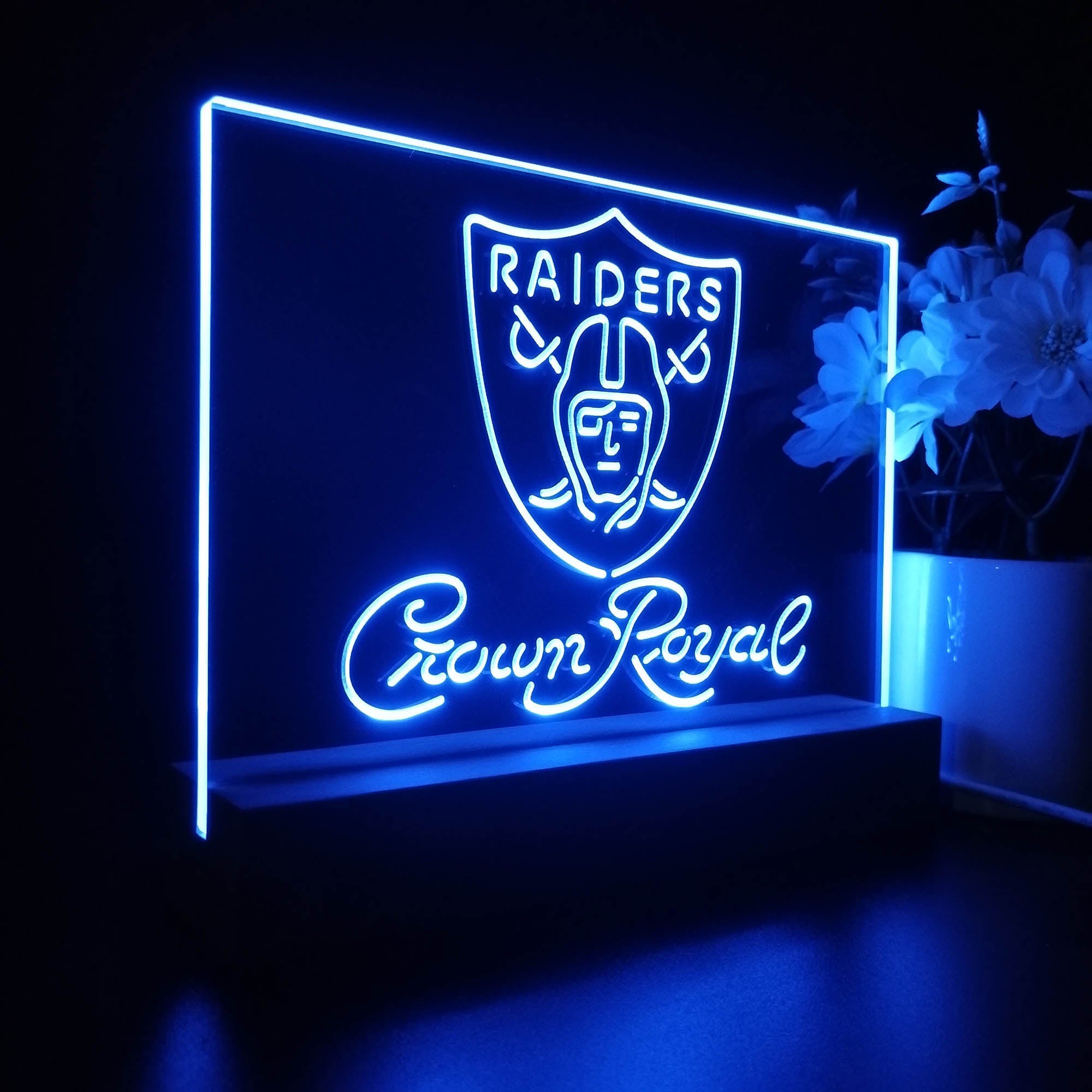 Crown Royal Bar Oakland Raiders Est. 1960 Night Light LED Sign