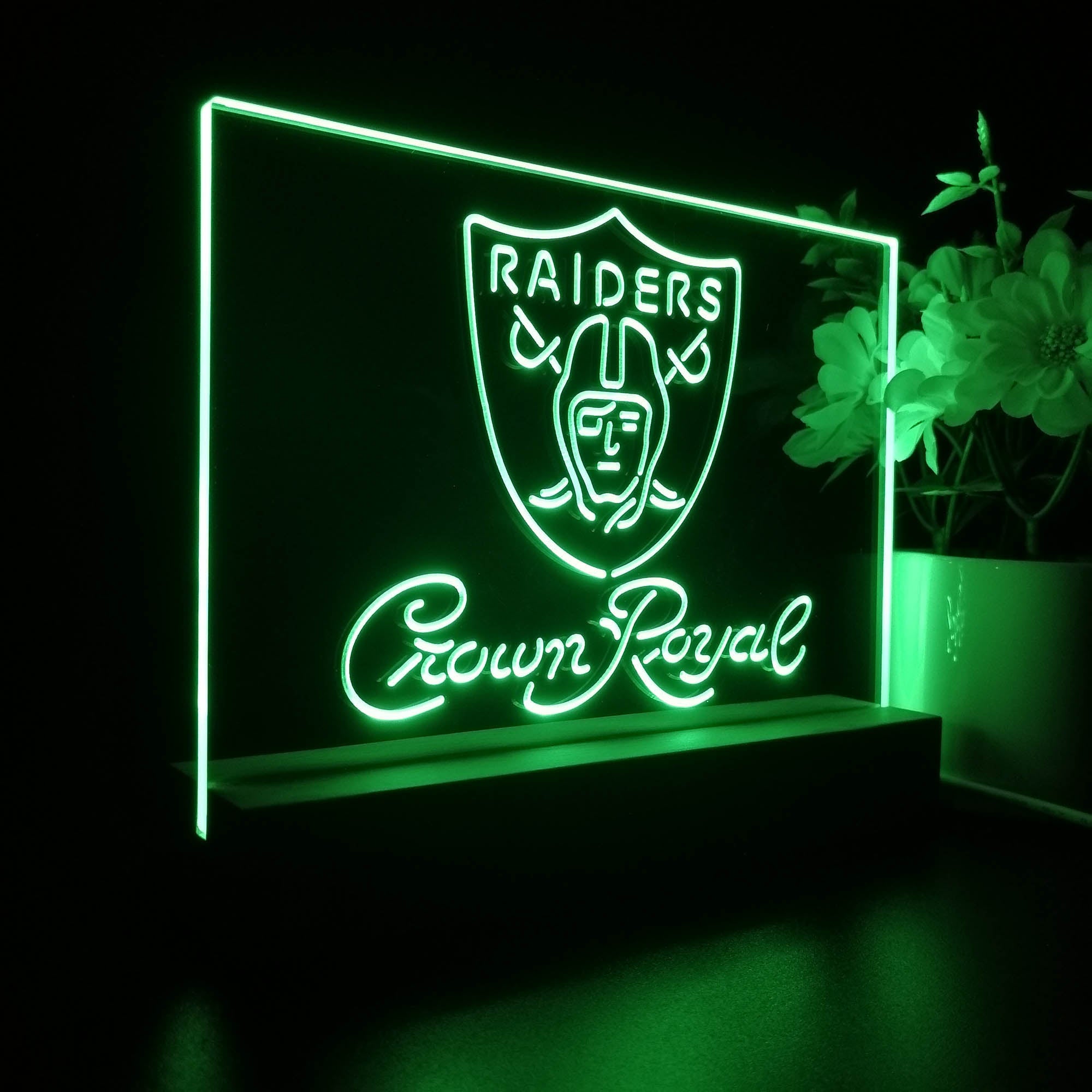 Crown Royal Bar Oakland Raiders Est. 1960 Night Light LED Sign