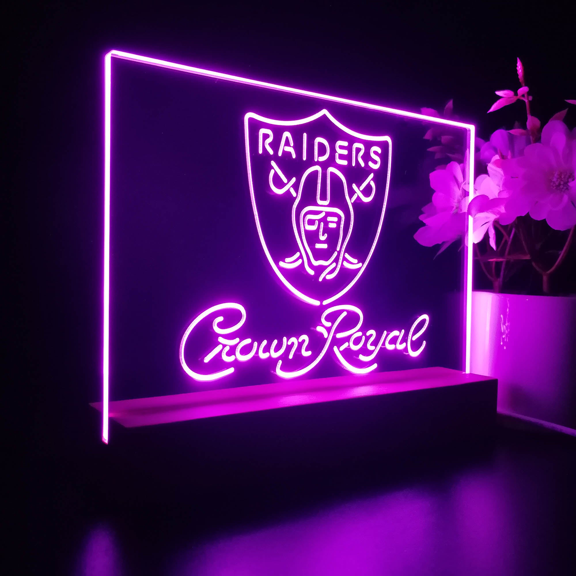 Crown Royal Bar Oakland Raiders Est. 1960 Night Light LED Sign