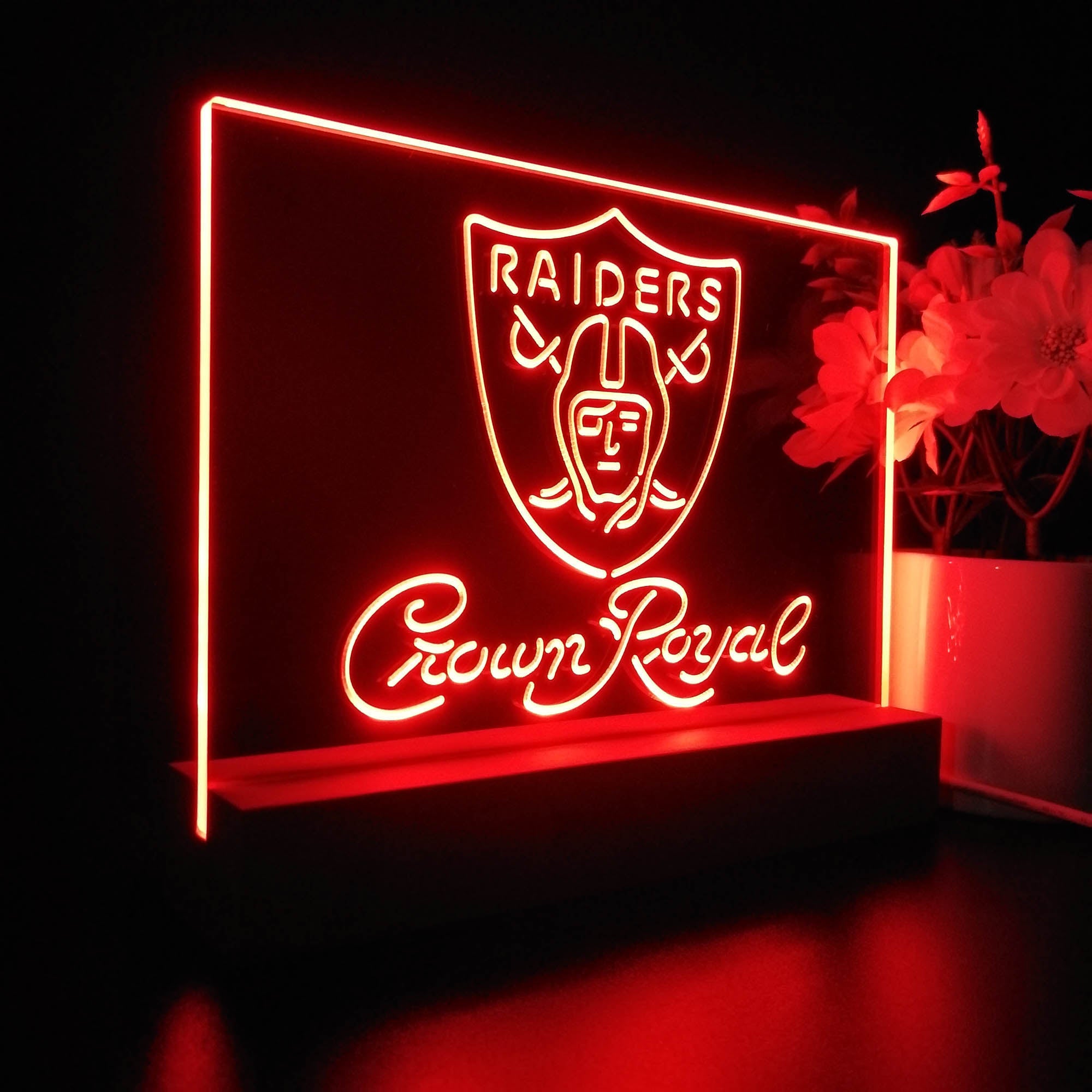 Crown Royal Bar Oakland Raiders Est. 1960 Night Light LED Sign