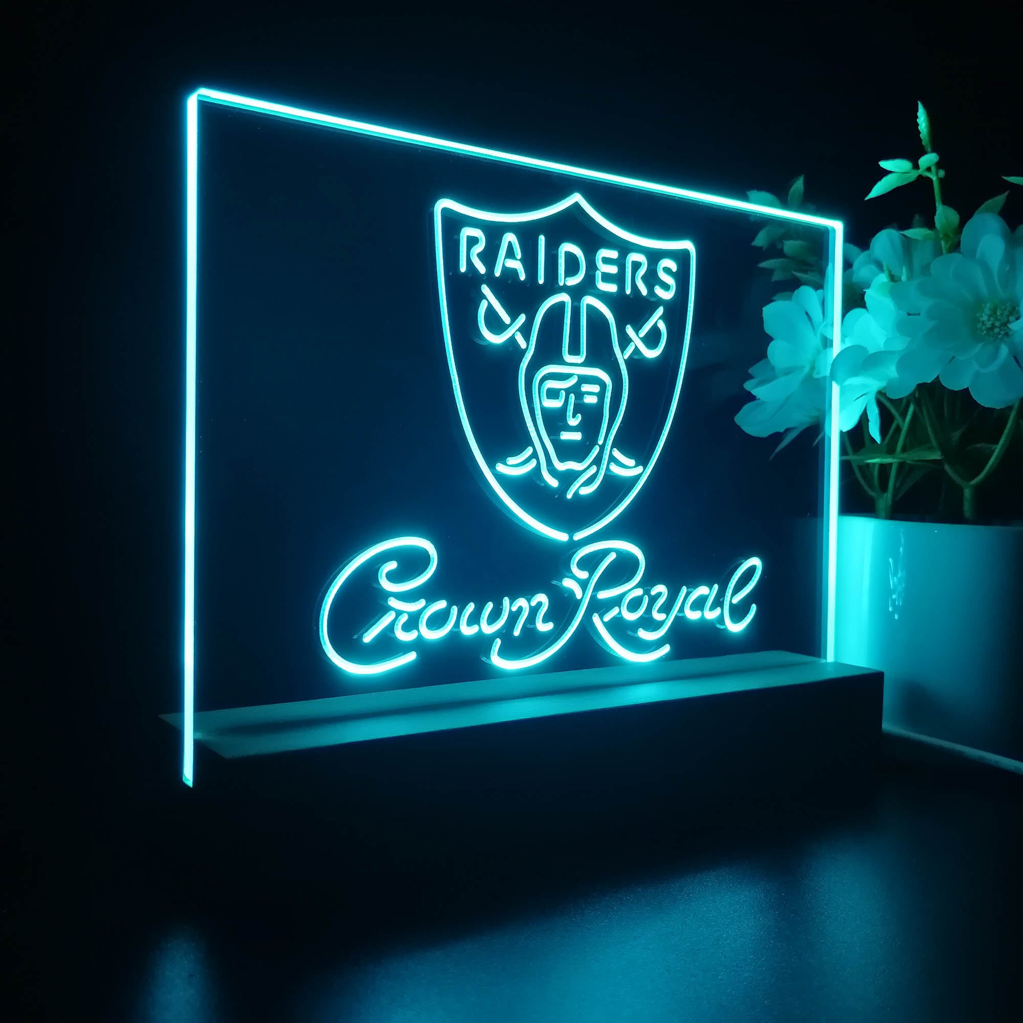 Crown Royal Bar Oakland Raiders Est. 1960 Night Light LED Sign