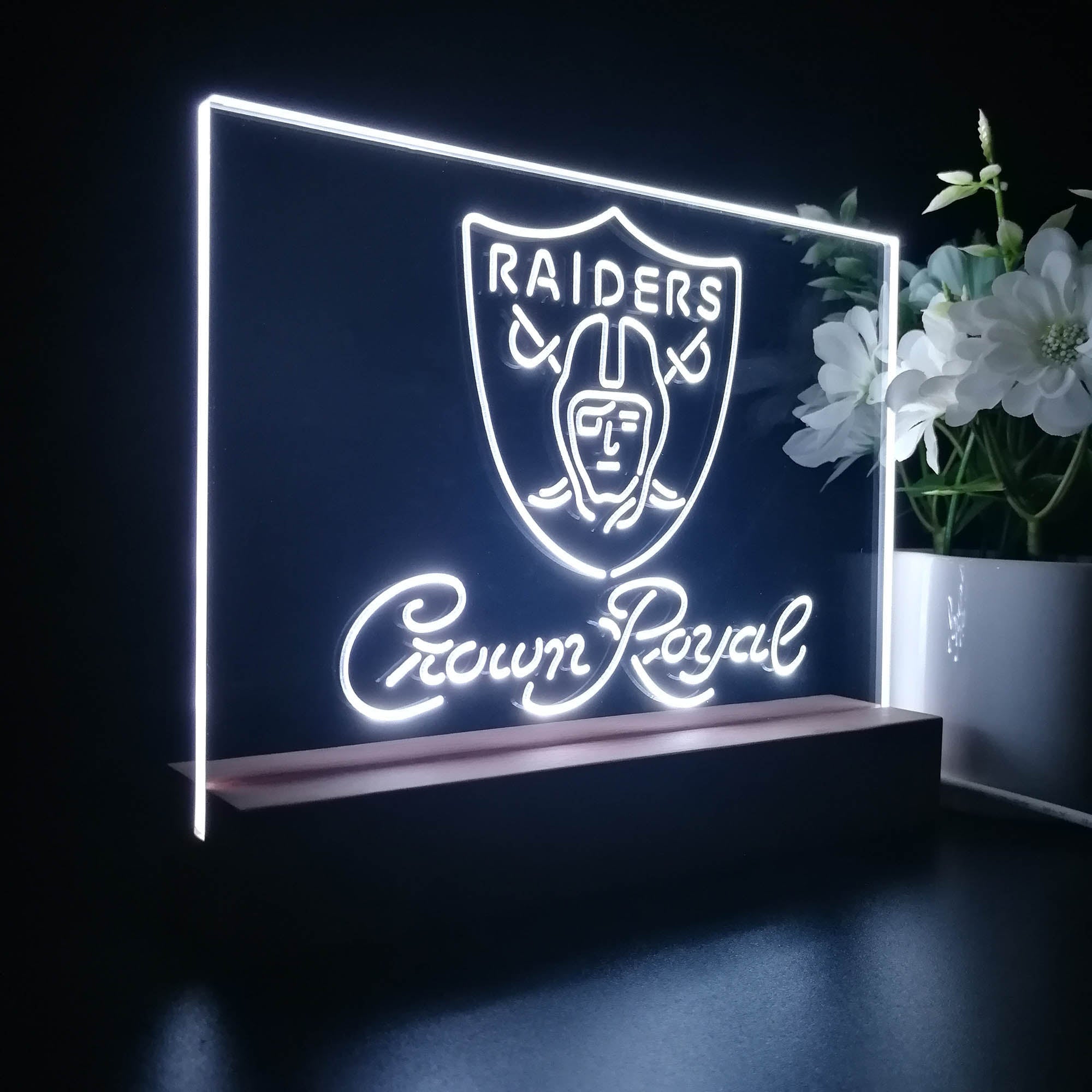 Crown Royal Bar Oakland Raiders Est.1960 Sport Team Night Light 3D Illusion Lamp