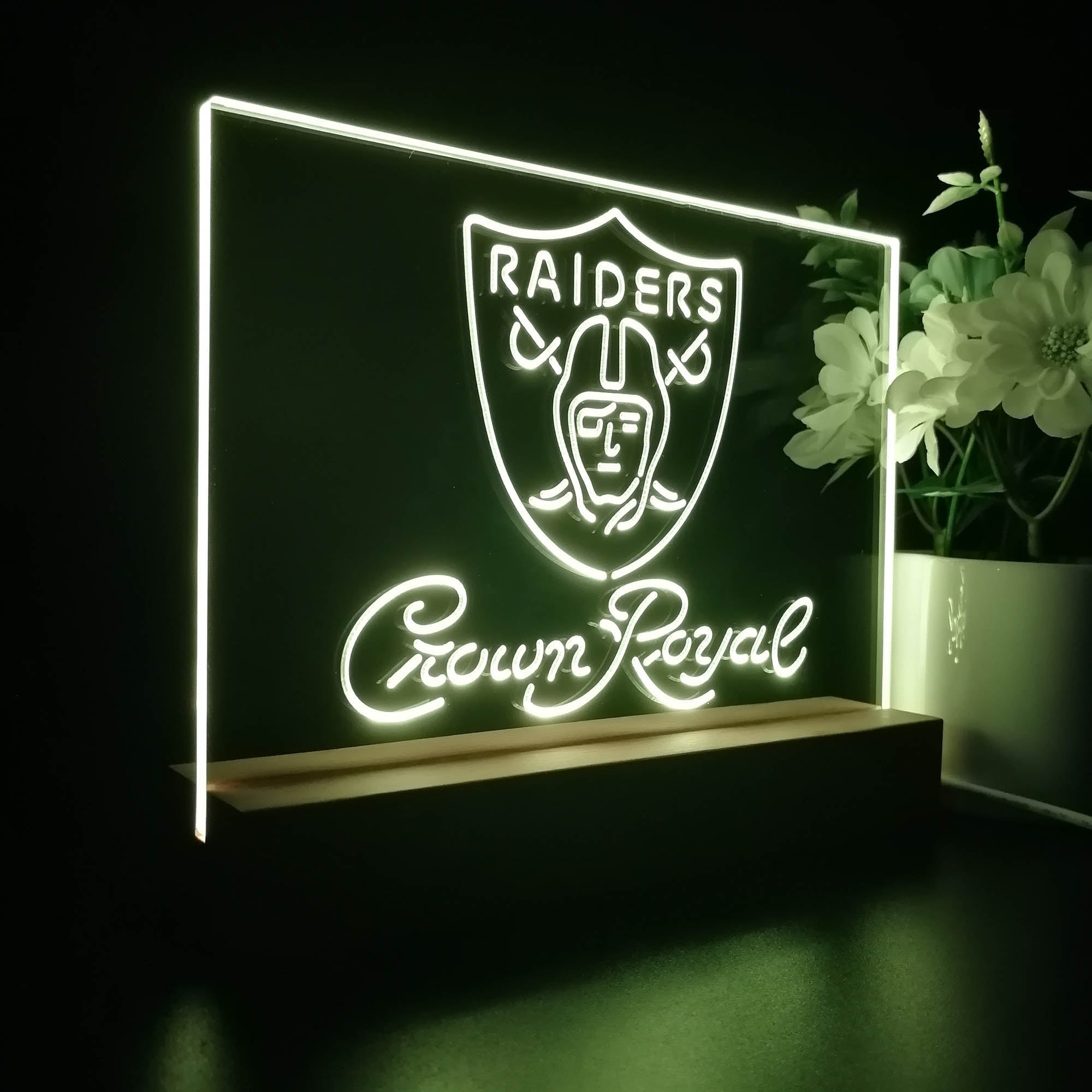 Crown Royal Bar Oakland Raiders Est. 1960 Night Light LED Sign