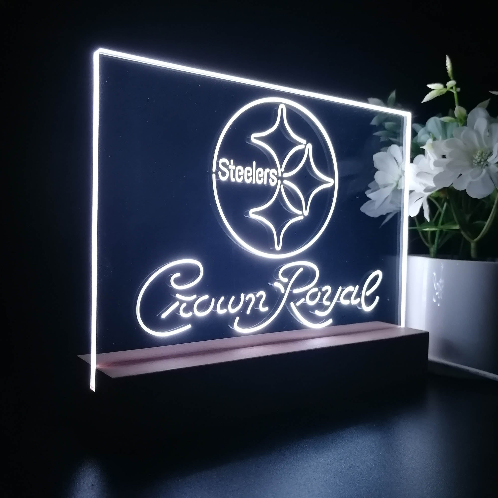 Crown Royal Bar Pittsburgh Steelers Est. 1933 Night Light LED Sign