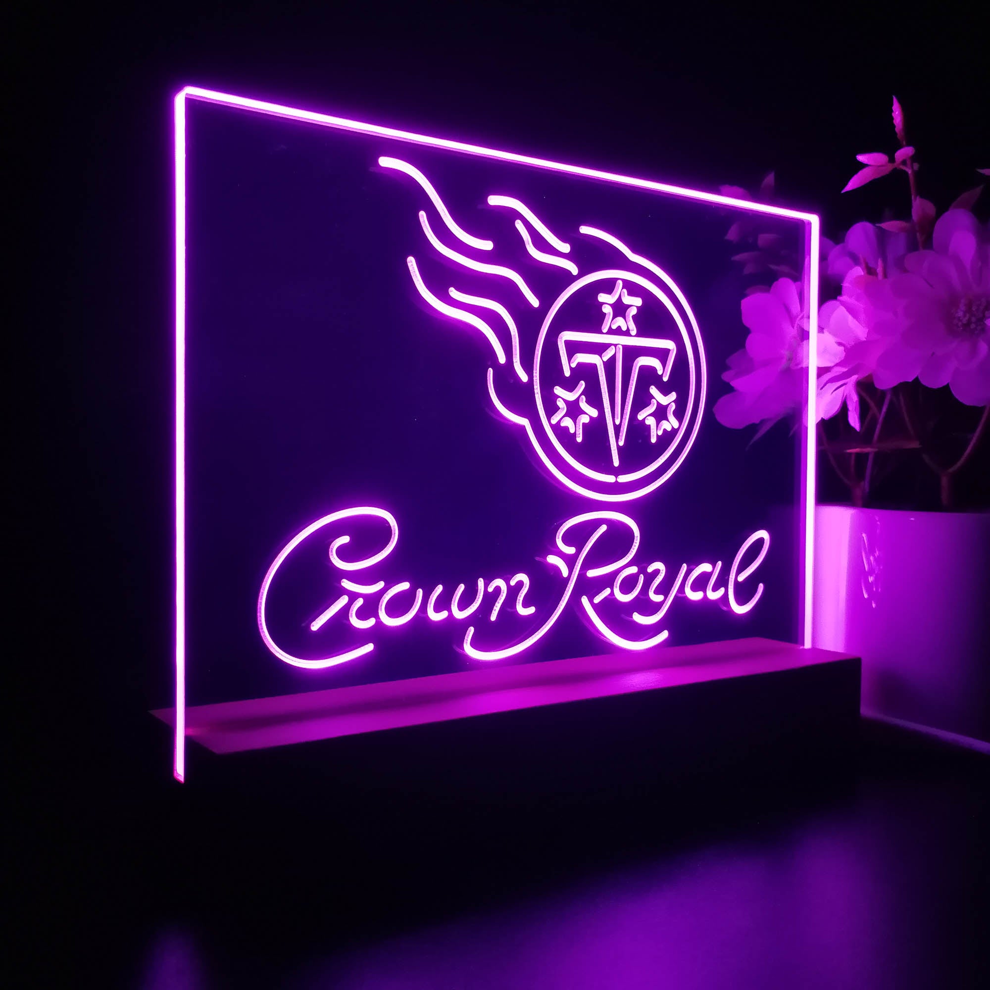 Crown Royal Bar Tennessee Titans Est. 1960 Night Light LED Sign