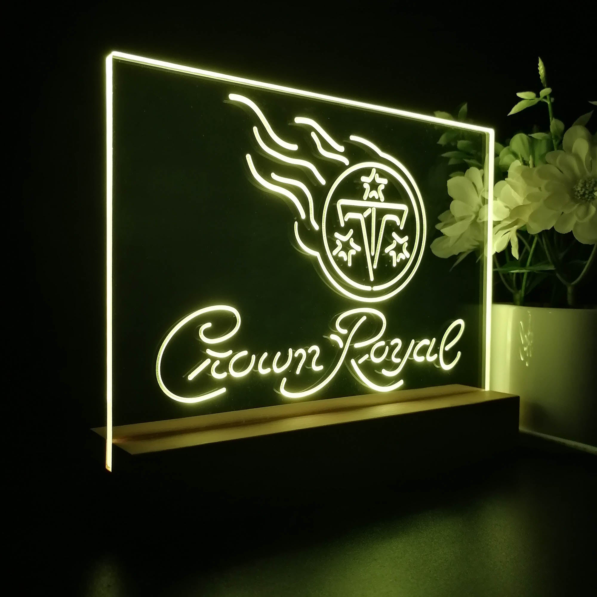 Crown Royal Bar Tennessee Titans Est. 1960 Night Light LED Sign