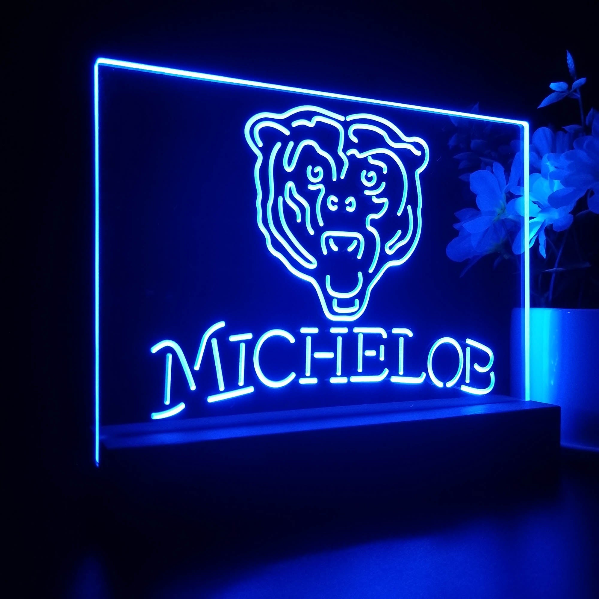 Michelob Bar Chicago Bears Night Light LED Sign