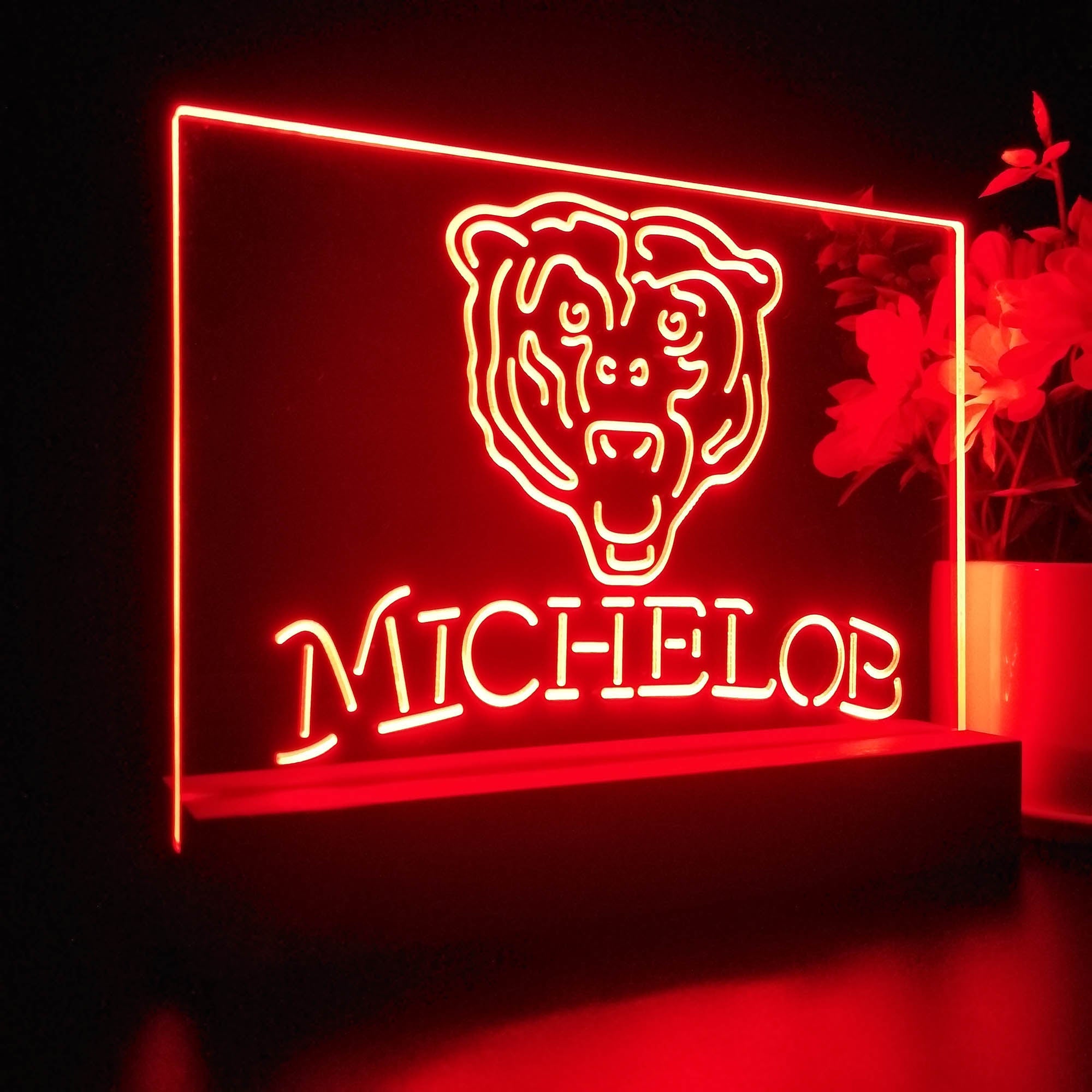 Michelob Bar Chicago Bears Night Light LED Sign