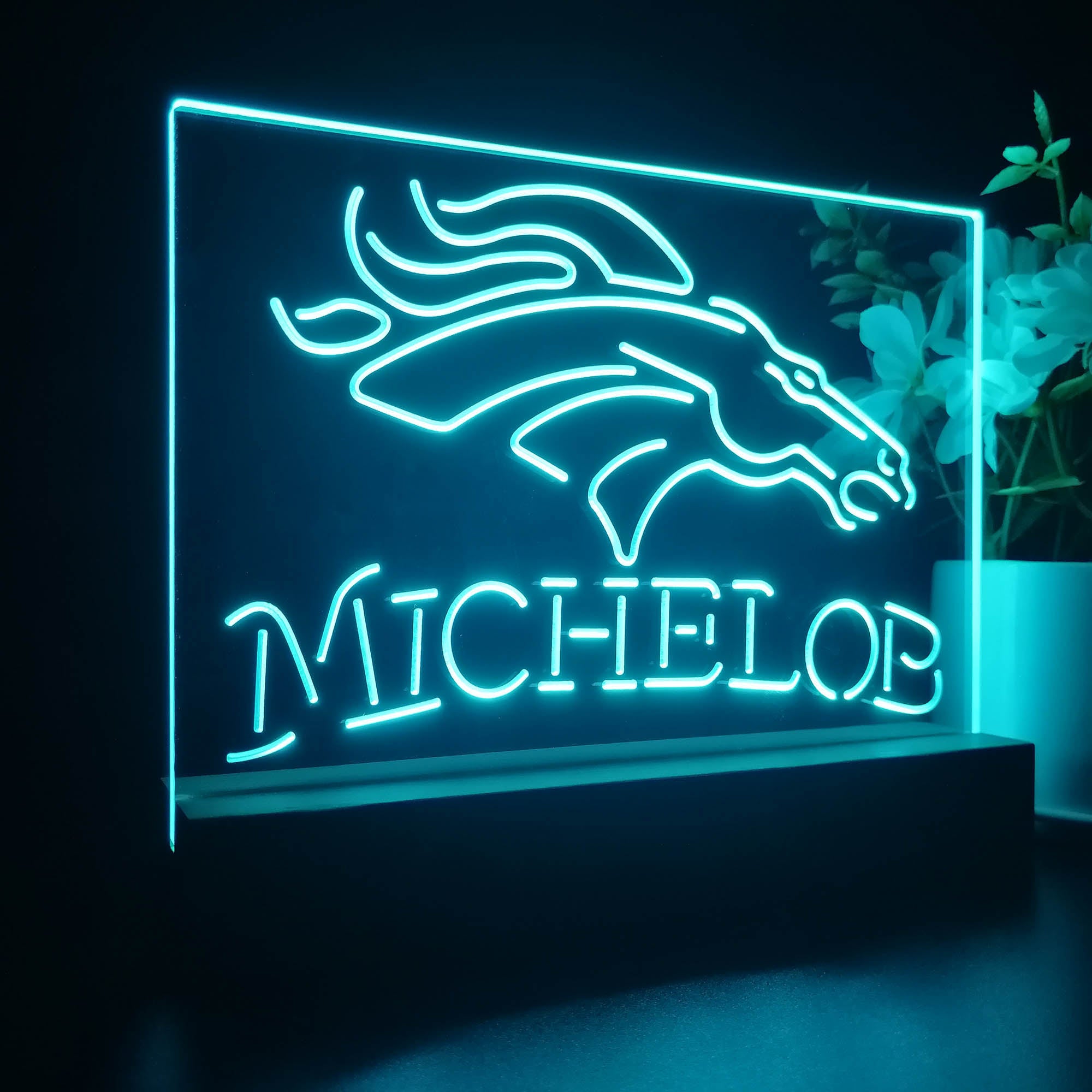 Michelob Bar Denver Broncos Night Light LED Sign