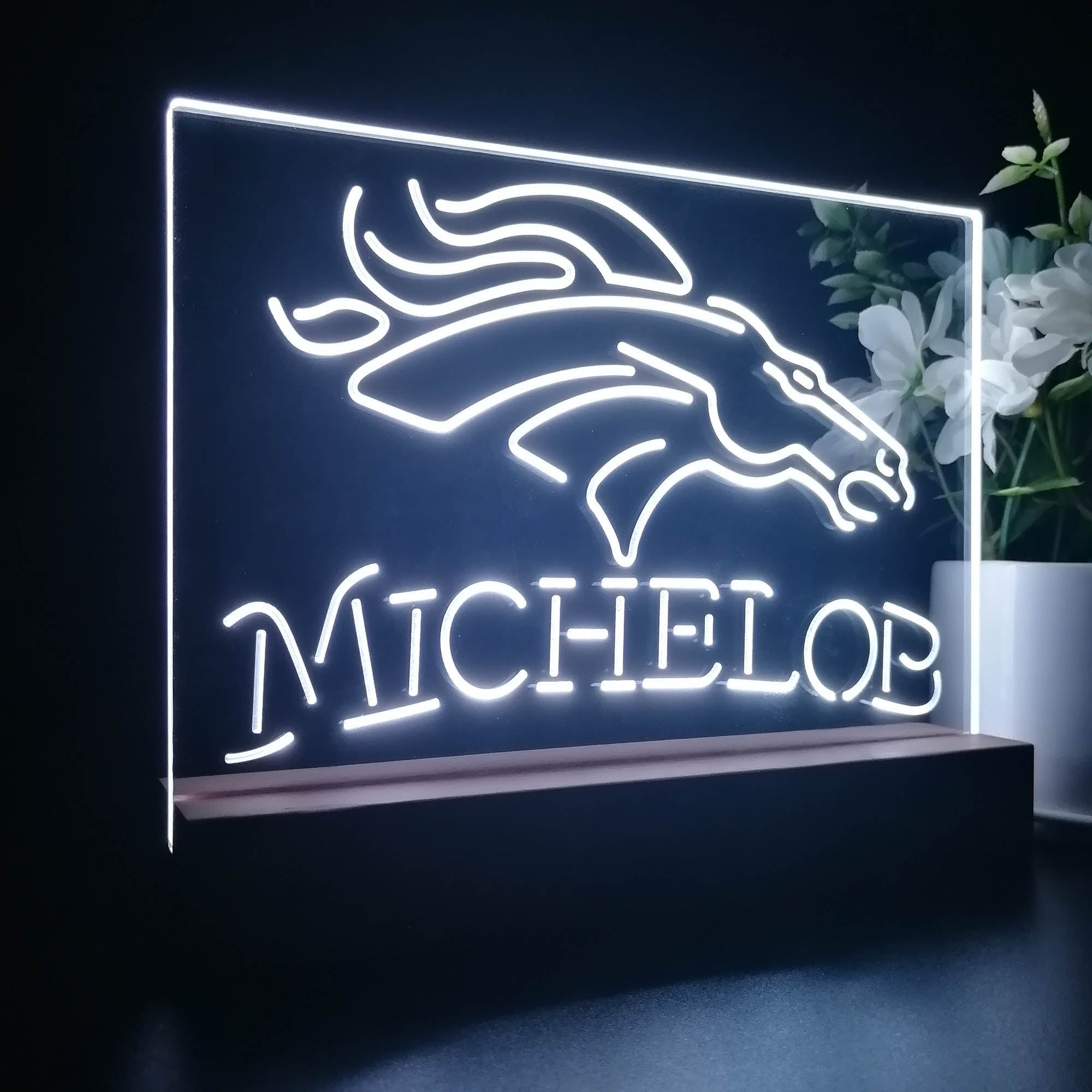 Michelob Bar Denver Broncos Night Light LED Sign