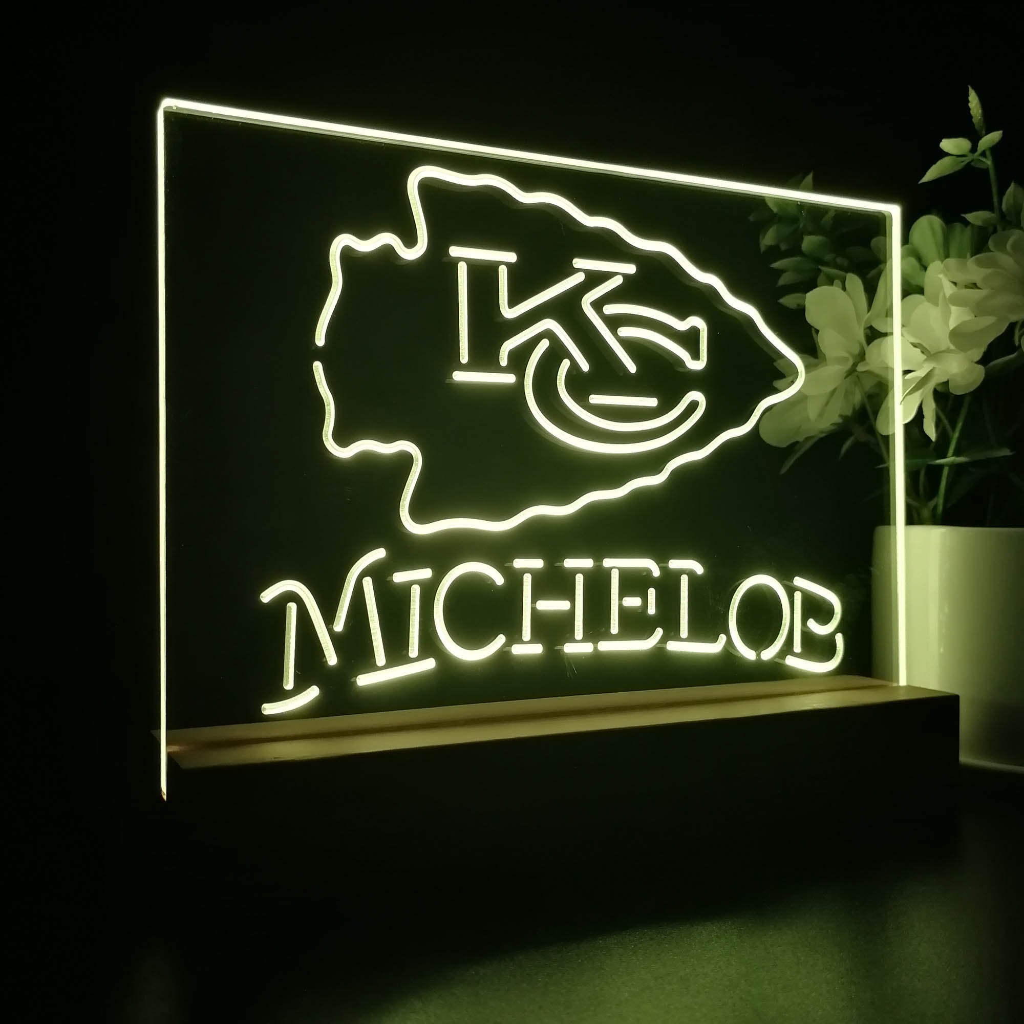 Michelob Bar Kansas City Chiefs Night Light LED Sign