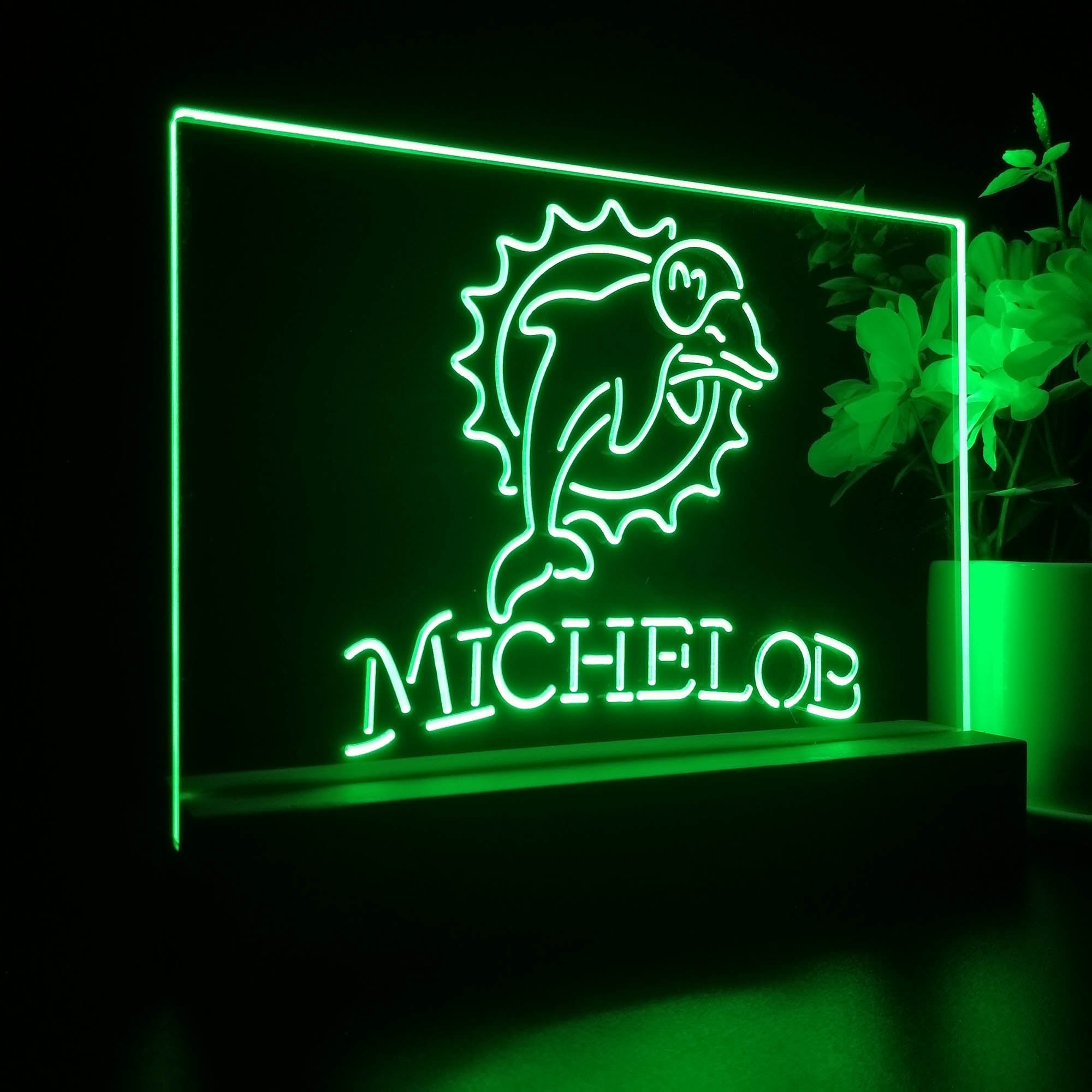 Michelob Bar Miami Dolphins Night Light LED Sign