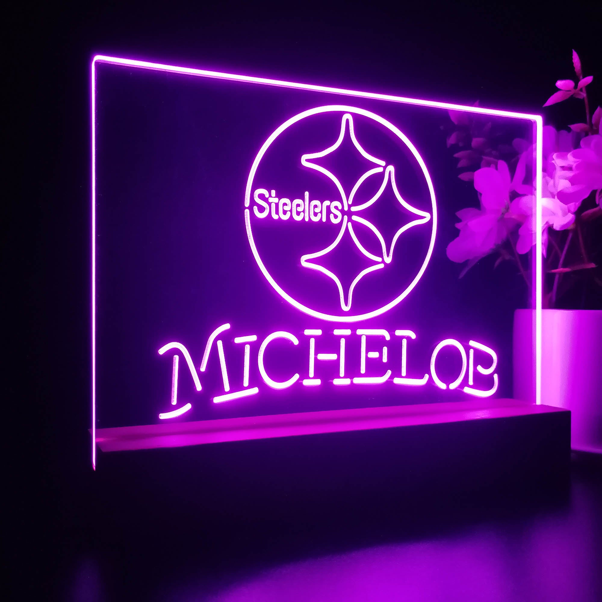Michelob Bar Pittsburgh Steelers Night Light LED Sign
