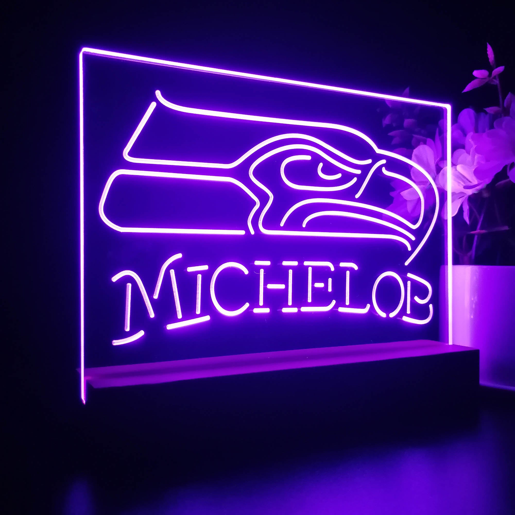 Michelob Bar Seattle Seahawks Night Light LED Sign