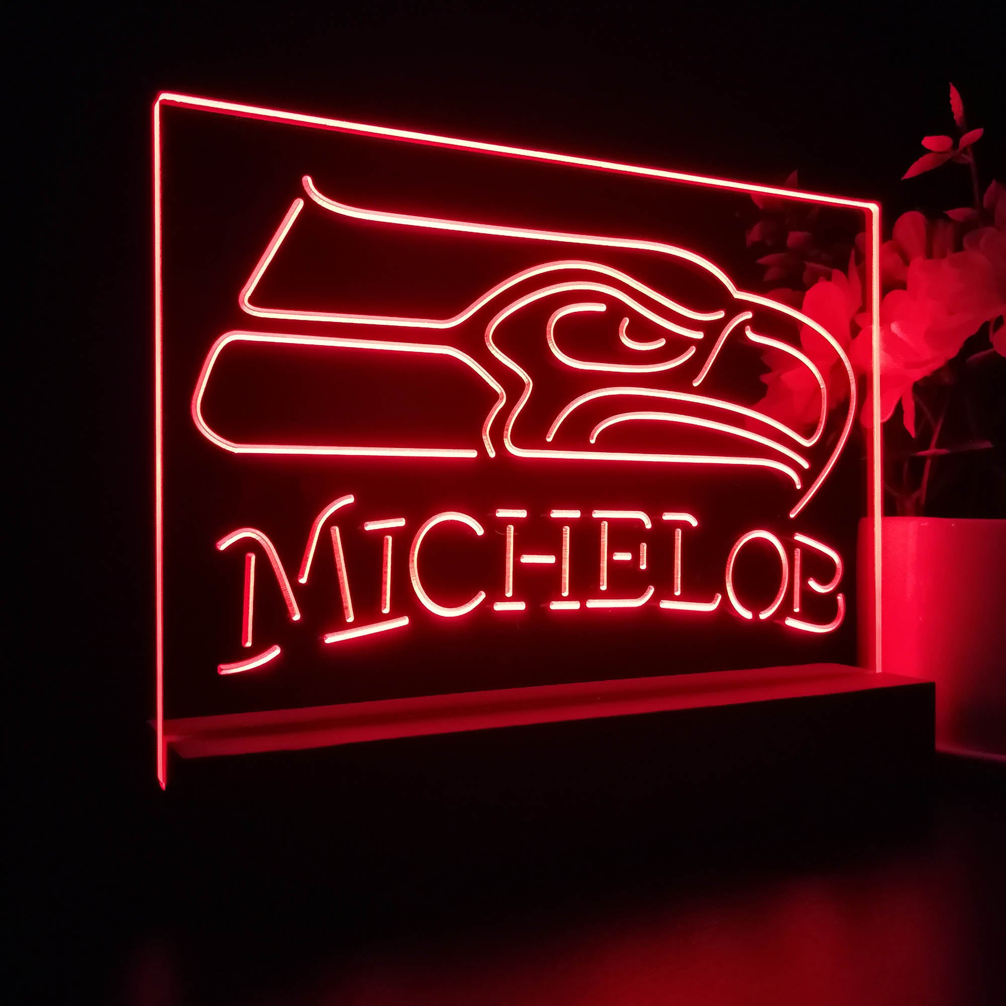 Michelob Bar Seattle Seahawks Night Light LED Sign