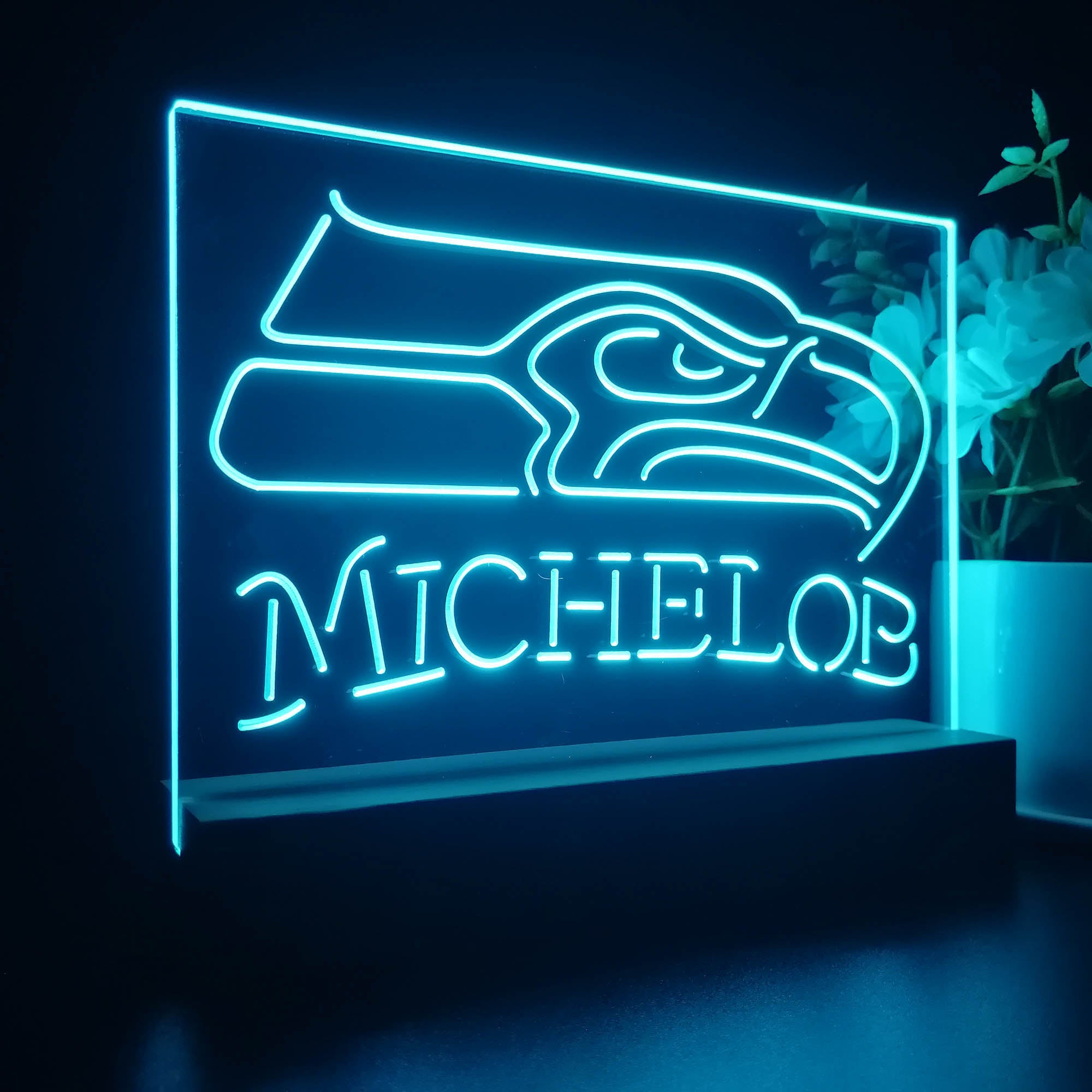 Michelob Bar Seattle Seahawks Night Light LED Sign