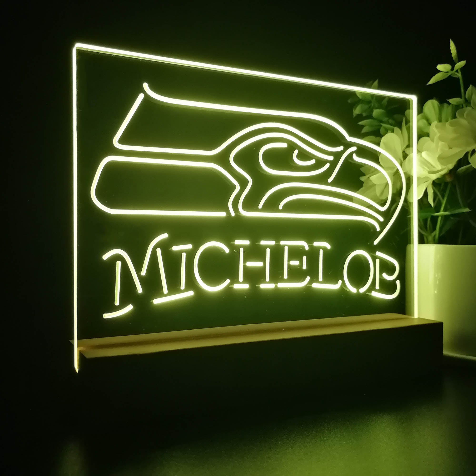 Michelob Bar Seattle Seahawks Night Light LED Sign