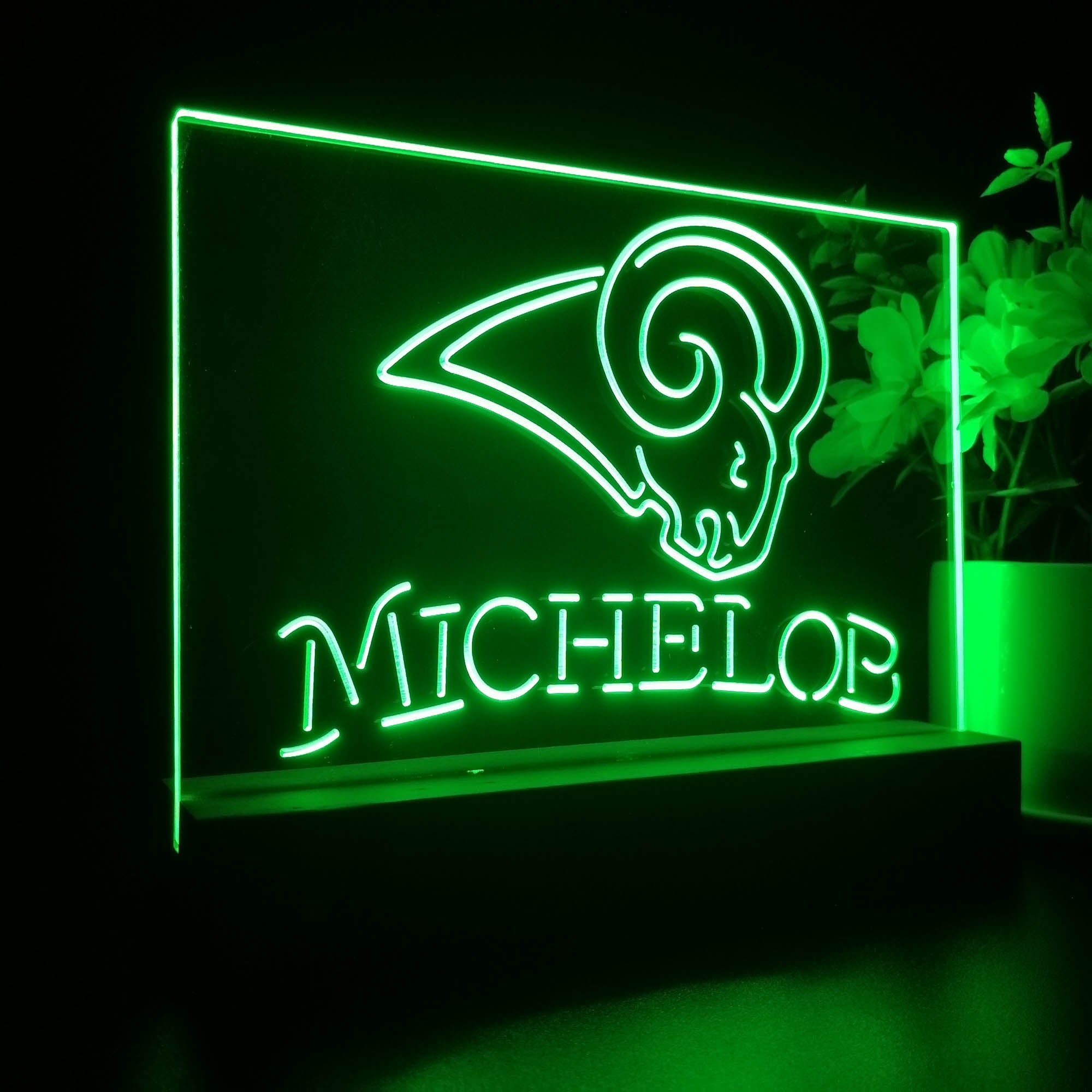 Michelob Bar Los Angeles Rams Night Light LED Sign