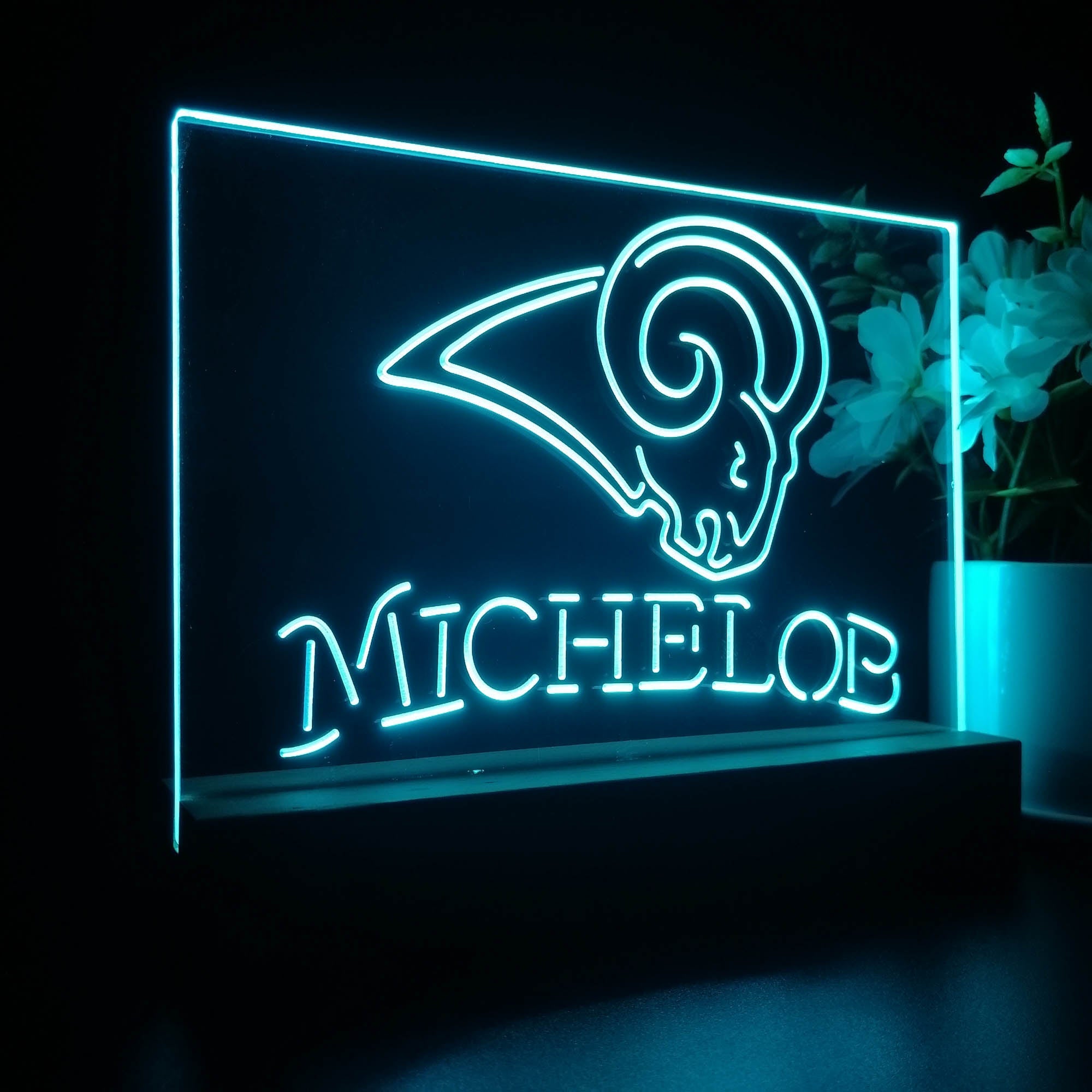 Michelob Bar Los Angeles Rams Night Light LED Sign