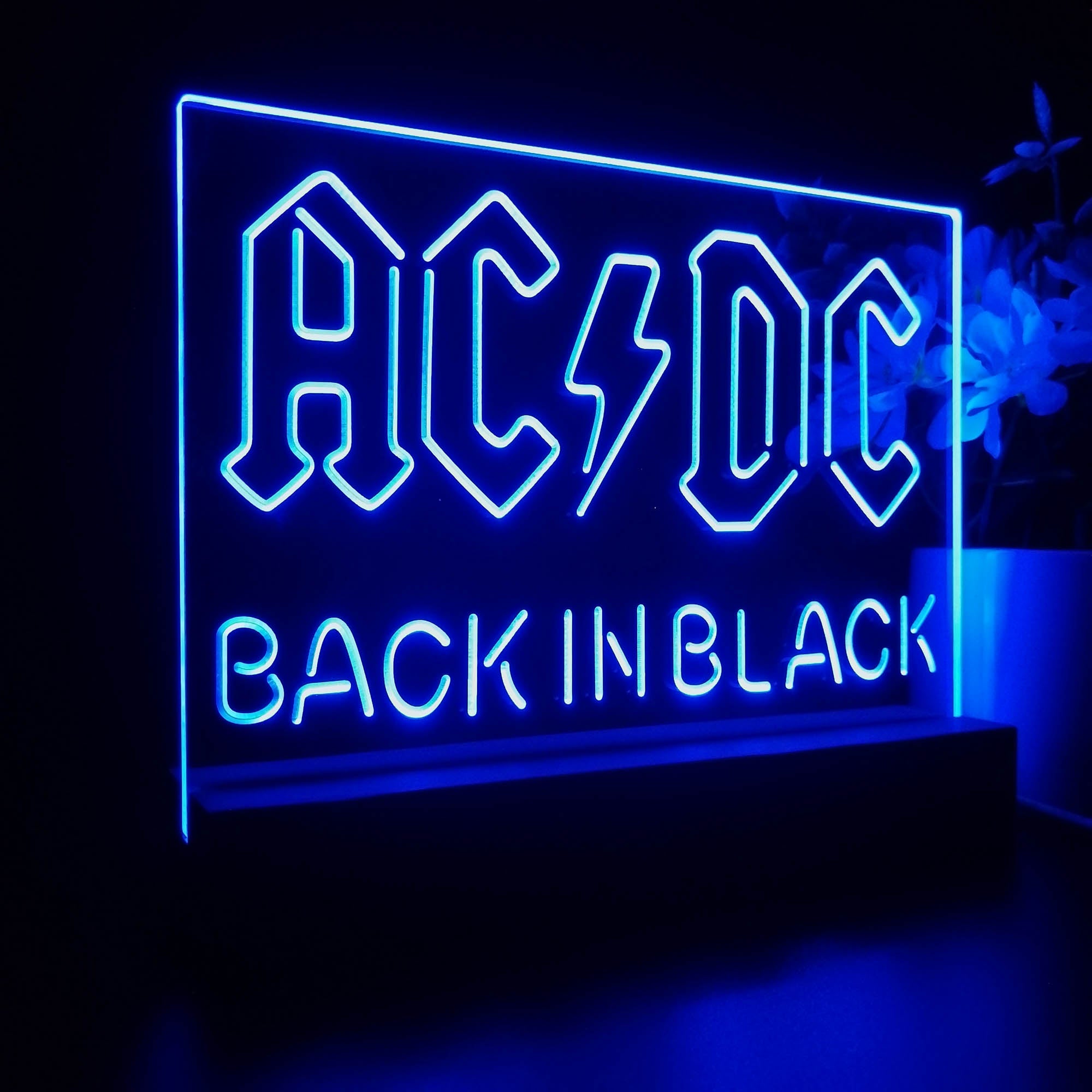 ACDC Back In Black Music Band Night Light LED Sign