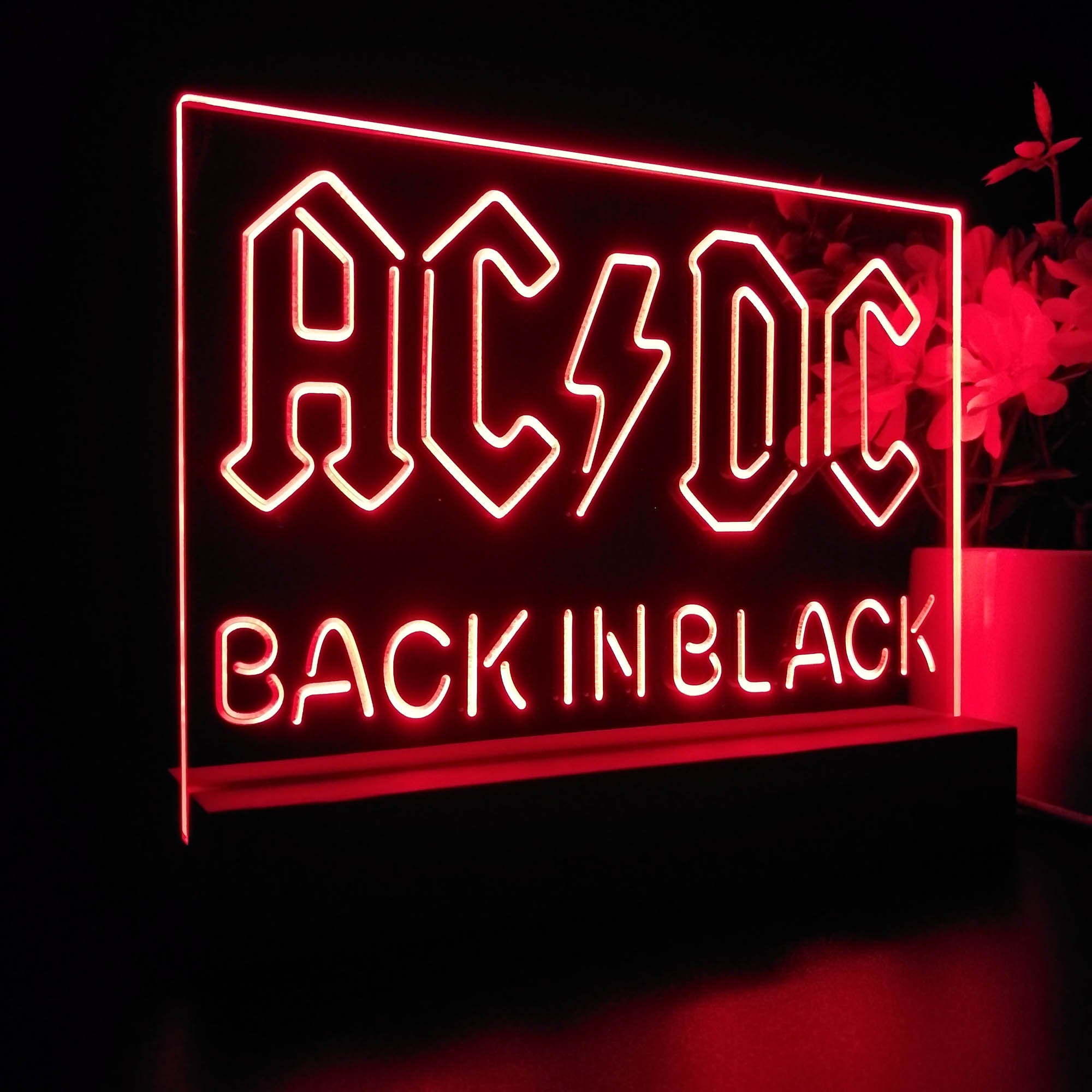 ACDC Back In Black Music Band Night Light LED Sign