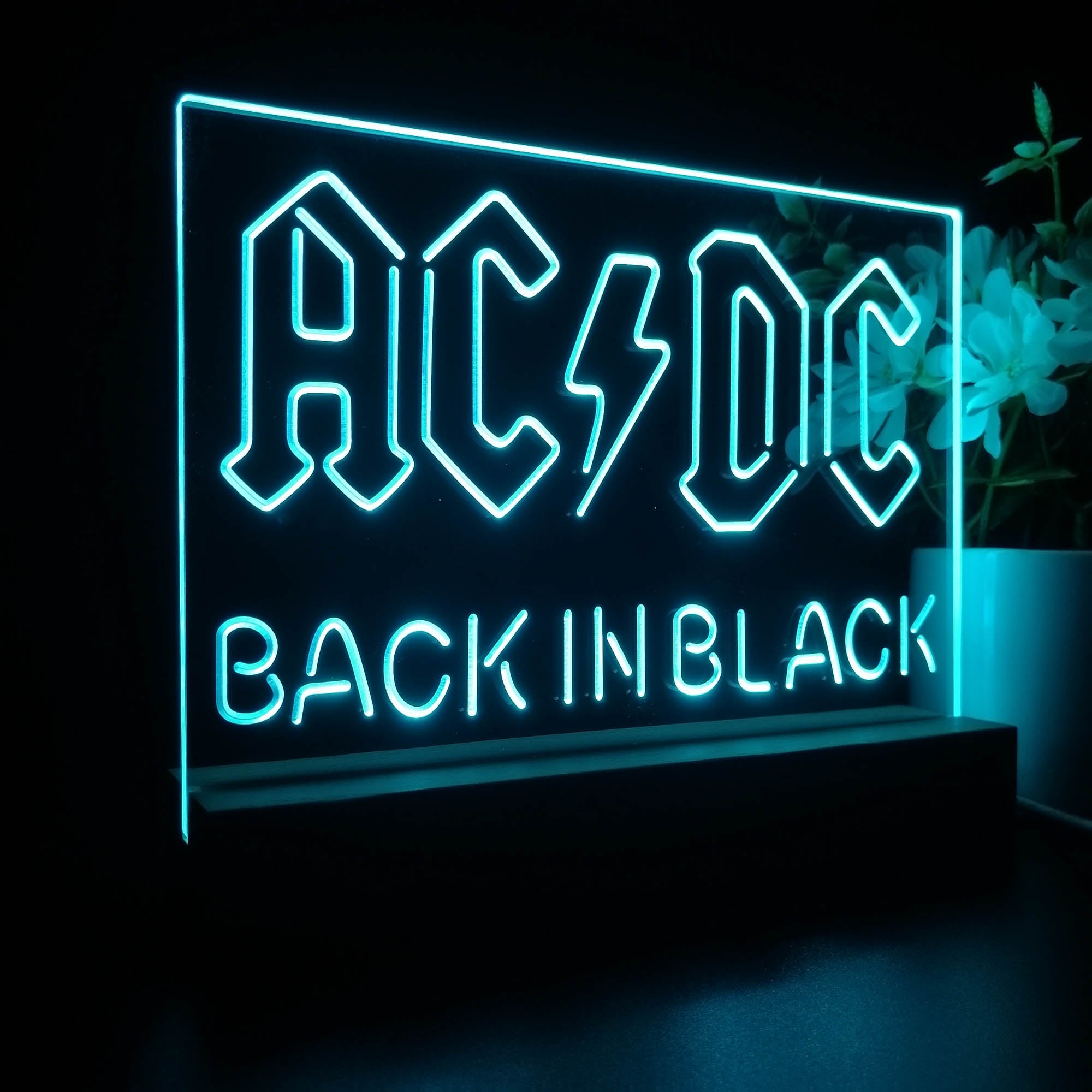 ACDC Back In Black Music Band Night Light LED Sign