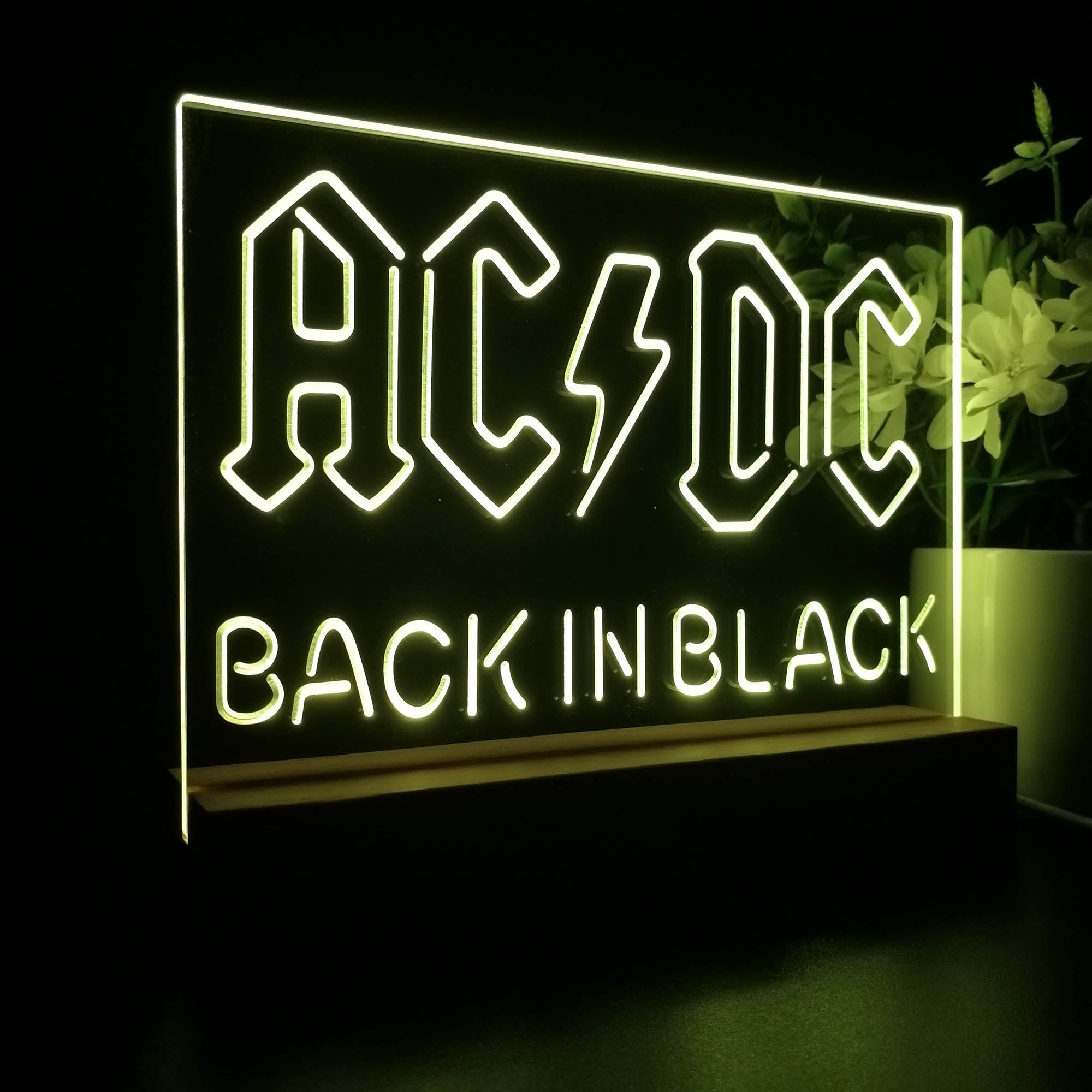 ACDC Back In Black Music Band Night Light LED Sign