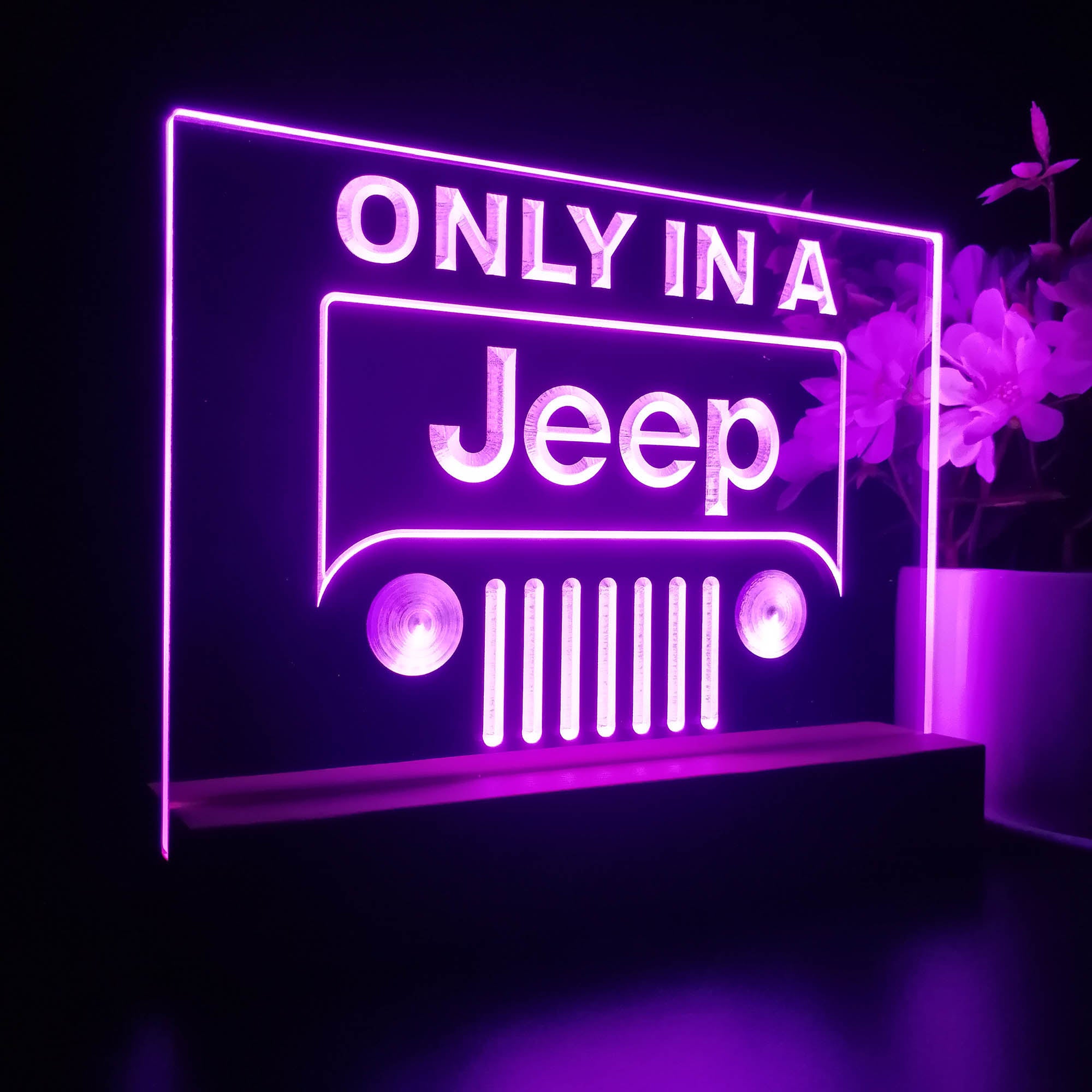 Only in a Jeep 4x4 Sport Night Light LED Sign